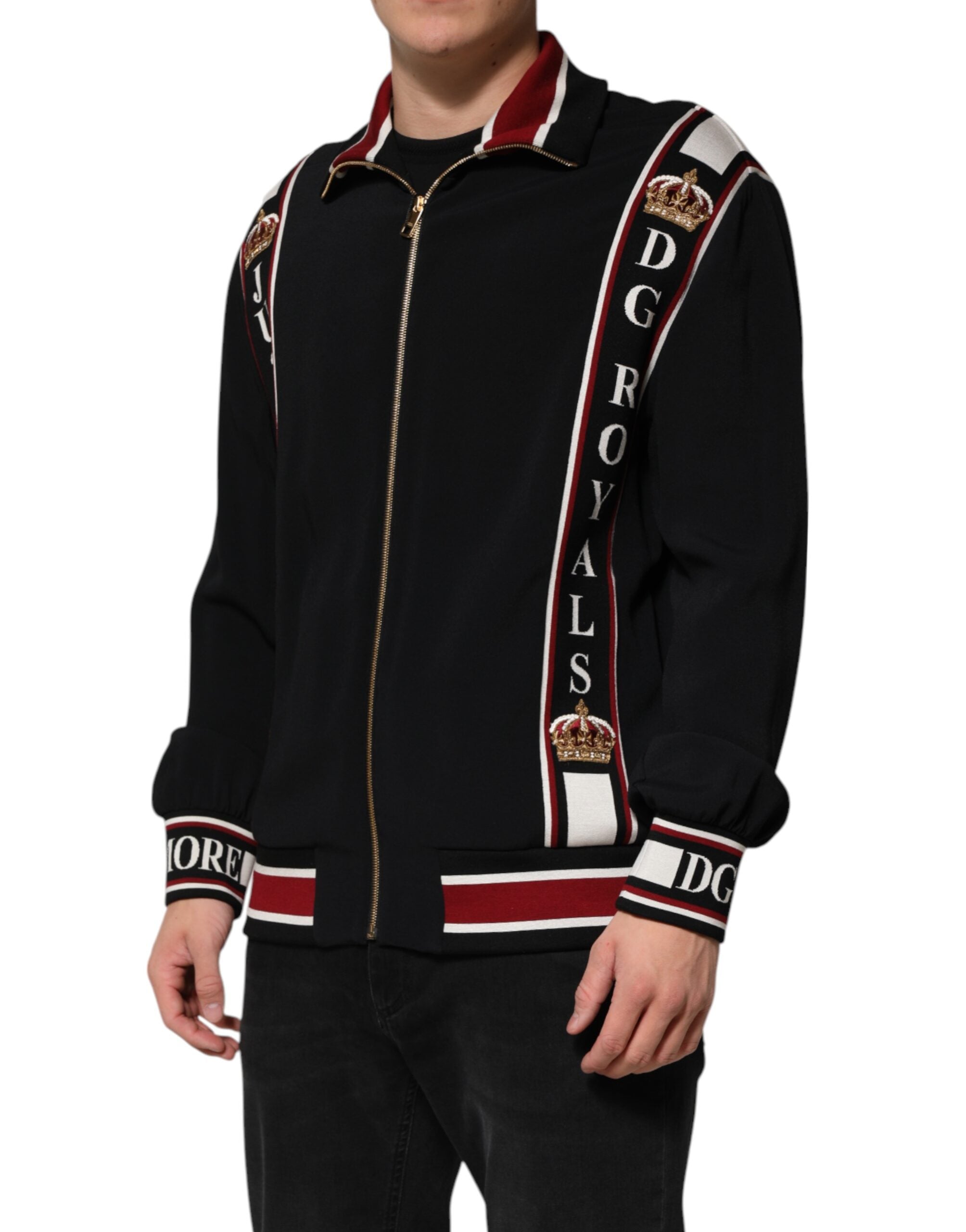 Black DG King Full Zip Sweatshirt Sweater - ventzia