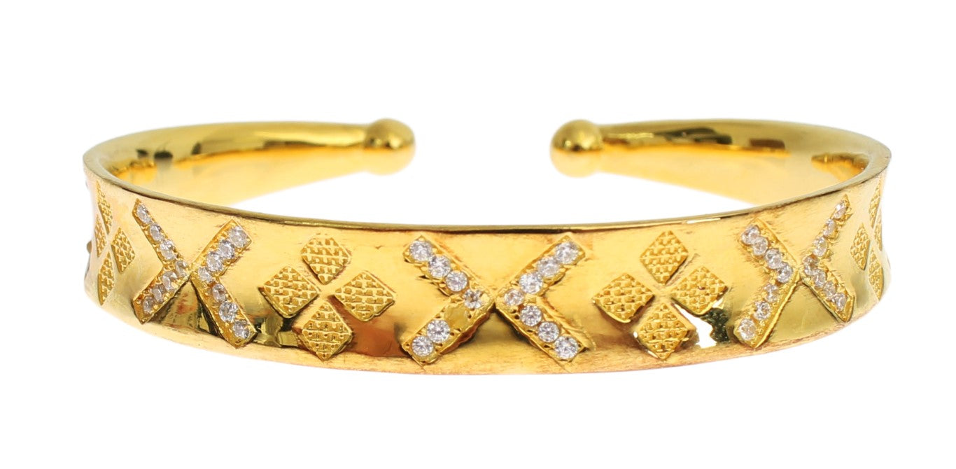 Elegant Gold Plated Silver CZ Bracelet - ventzia
