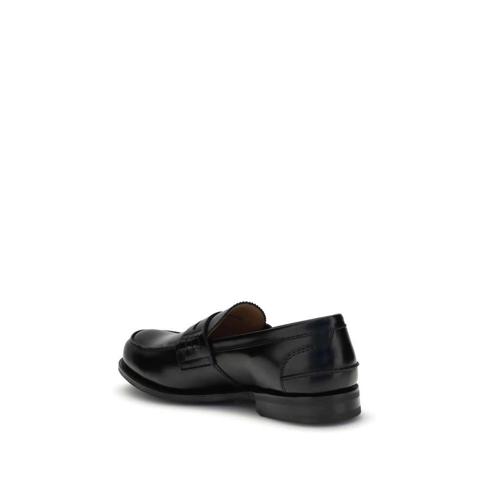 Black Calf Leather Bos Taurus Slip-On Loafers - ventzia