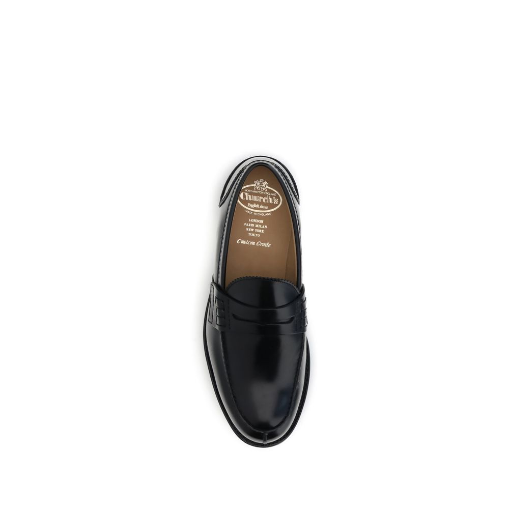 Black Calf Leather Bos Taurus Slip-On Loafers - ventzia