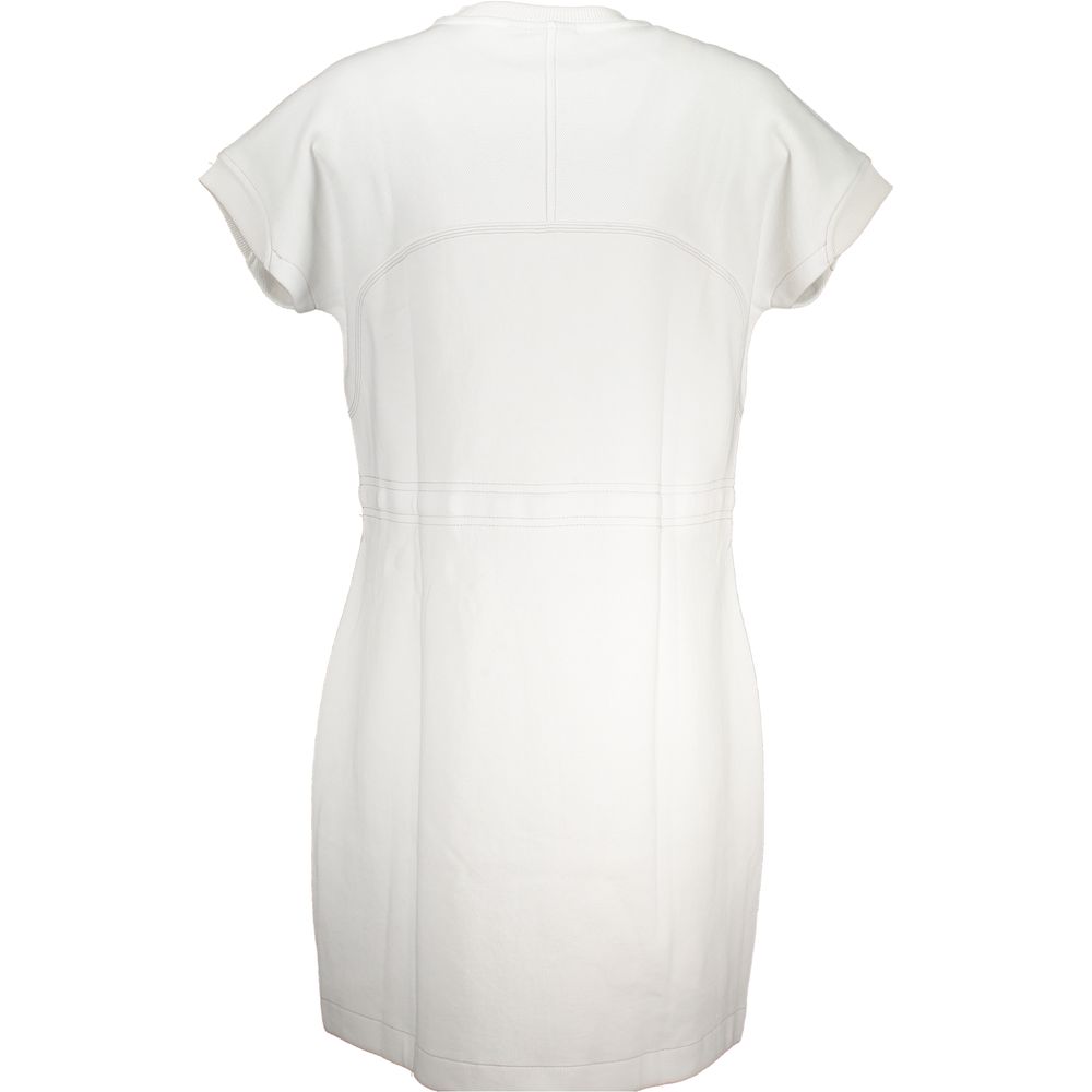 White Cotton Women Dress - ventzia