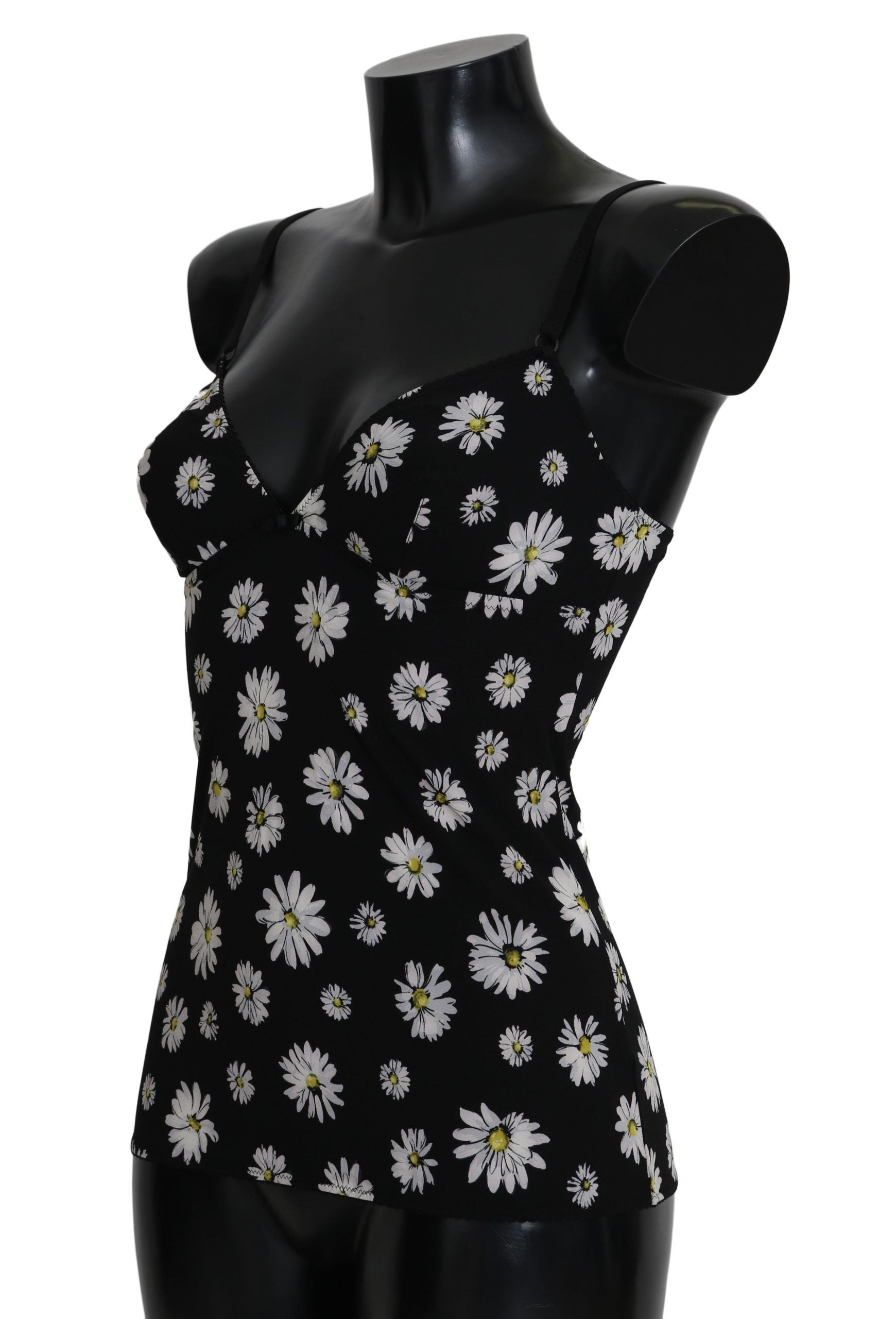 Elegant Black Daisy Floral Lace Chemise Dress - ventzia
