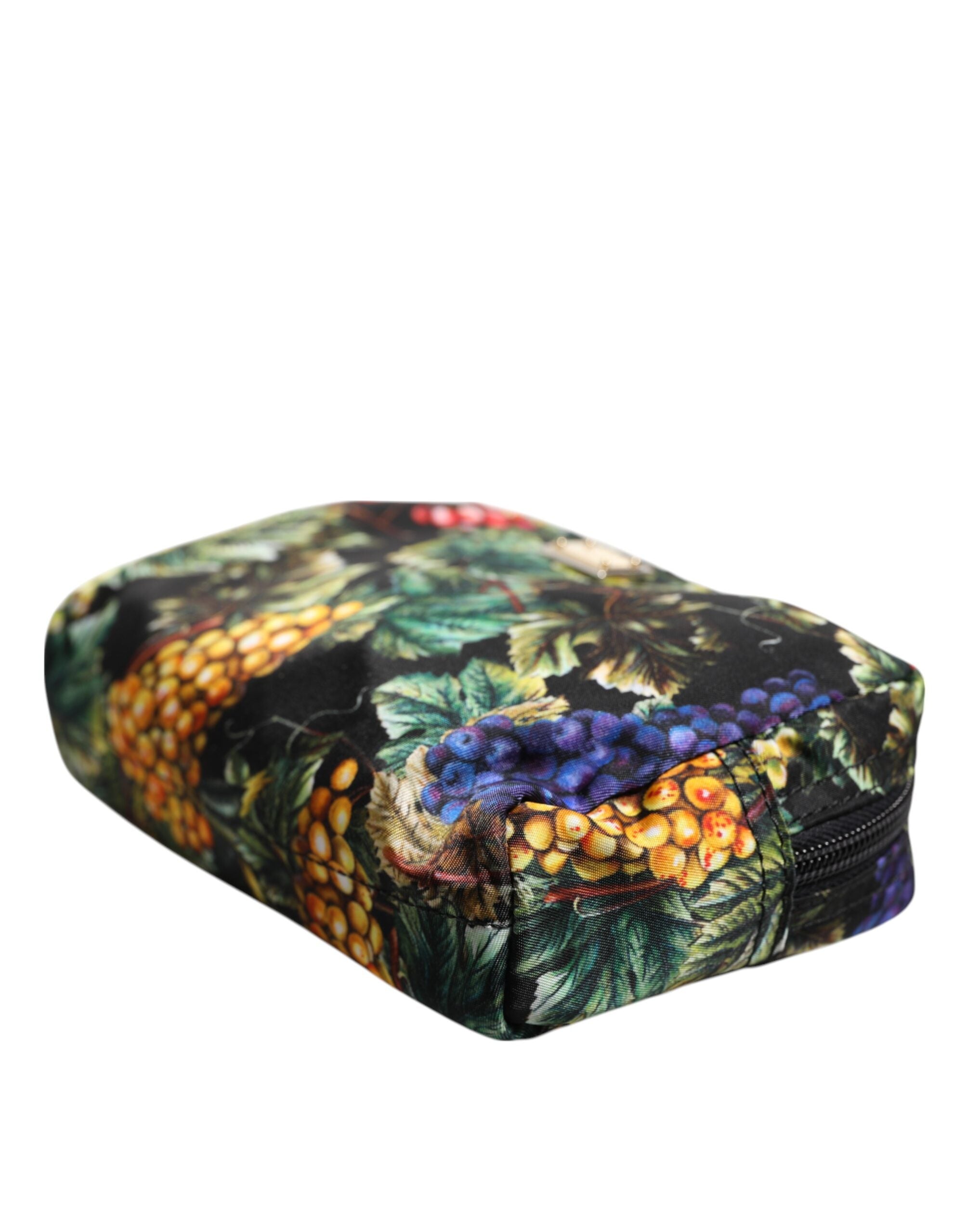 Multicolor Grape Print Clutch Logo Plaque Pouch Bag - ventzia