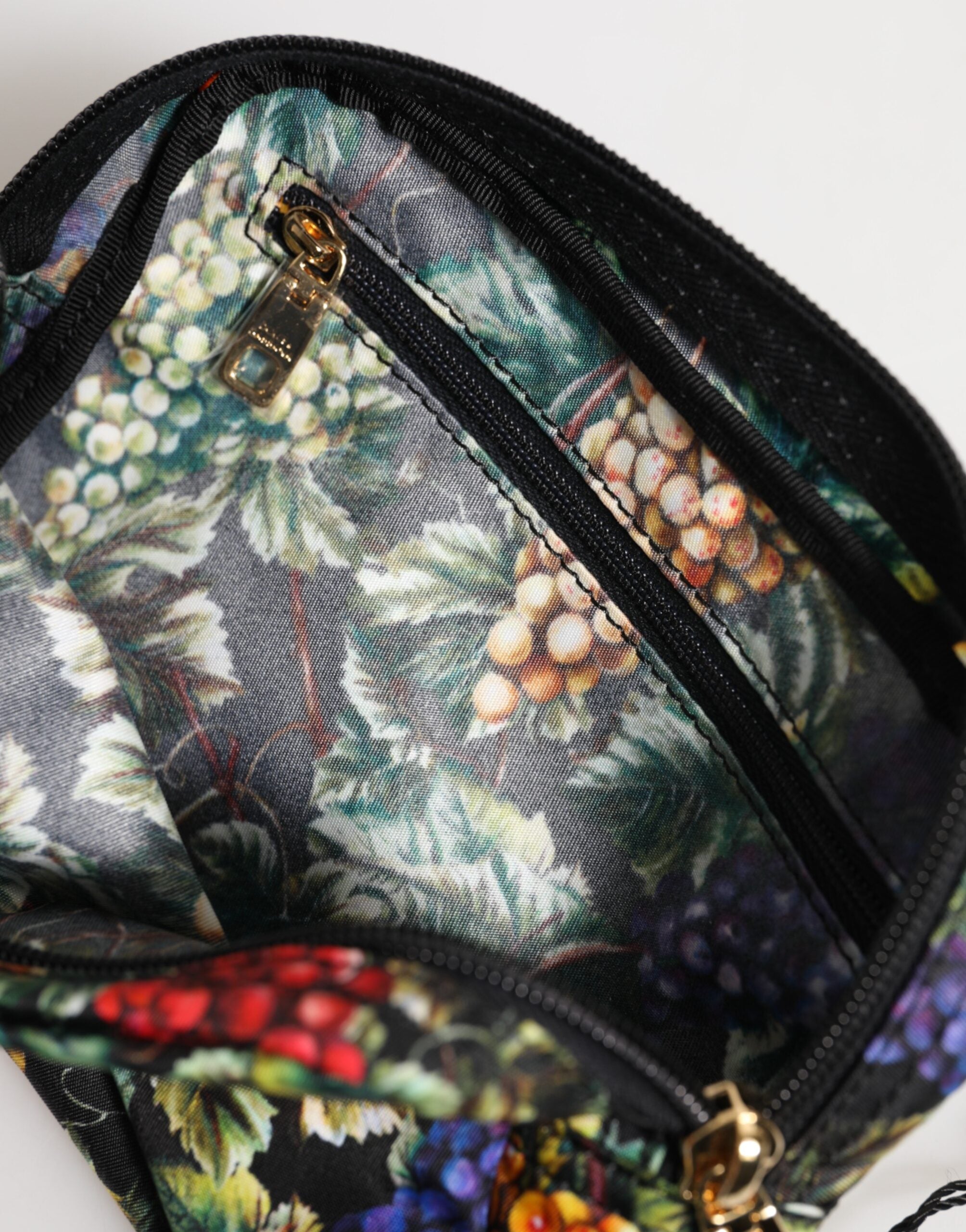 Multicolor Grape Print Clutch Logo Plaque Pouch Bag - ventzia