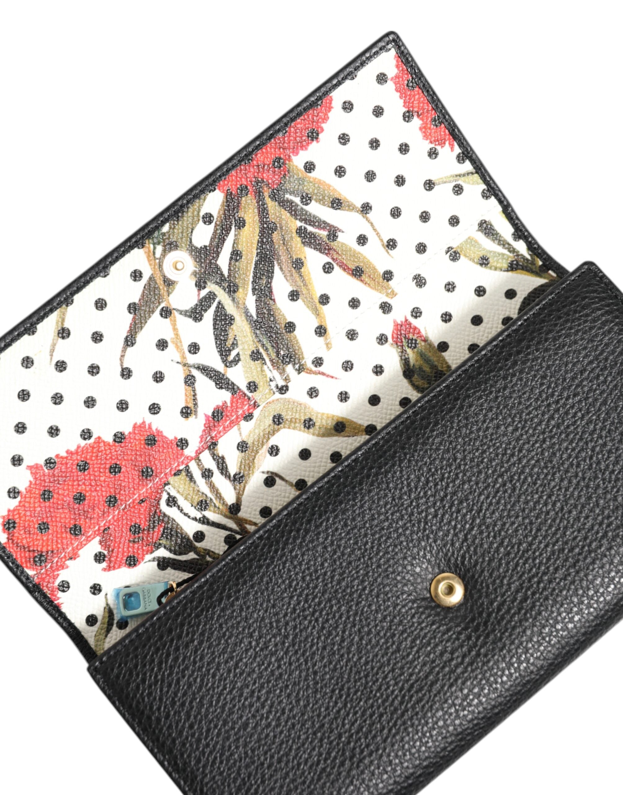 Black Leather Trifold Logo Plaque Card Holder Wallet - ventzia