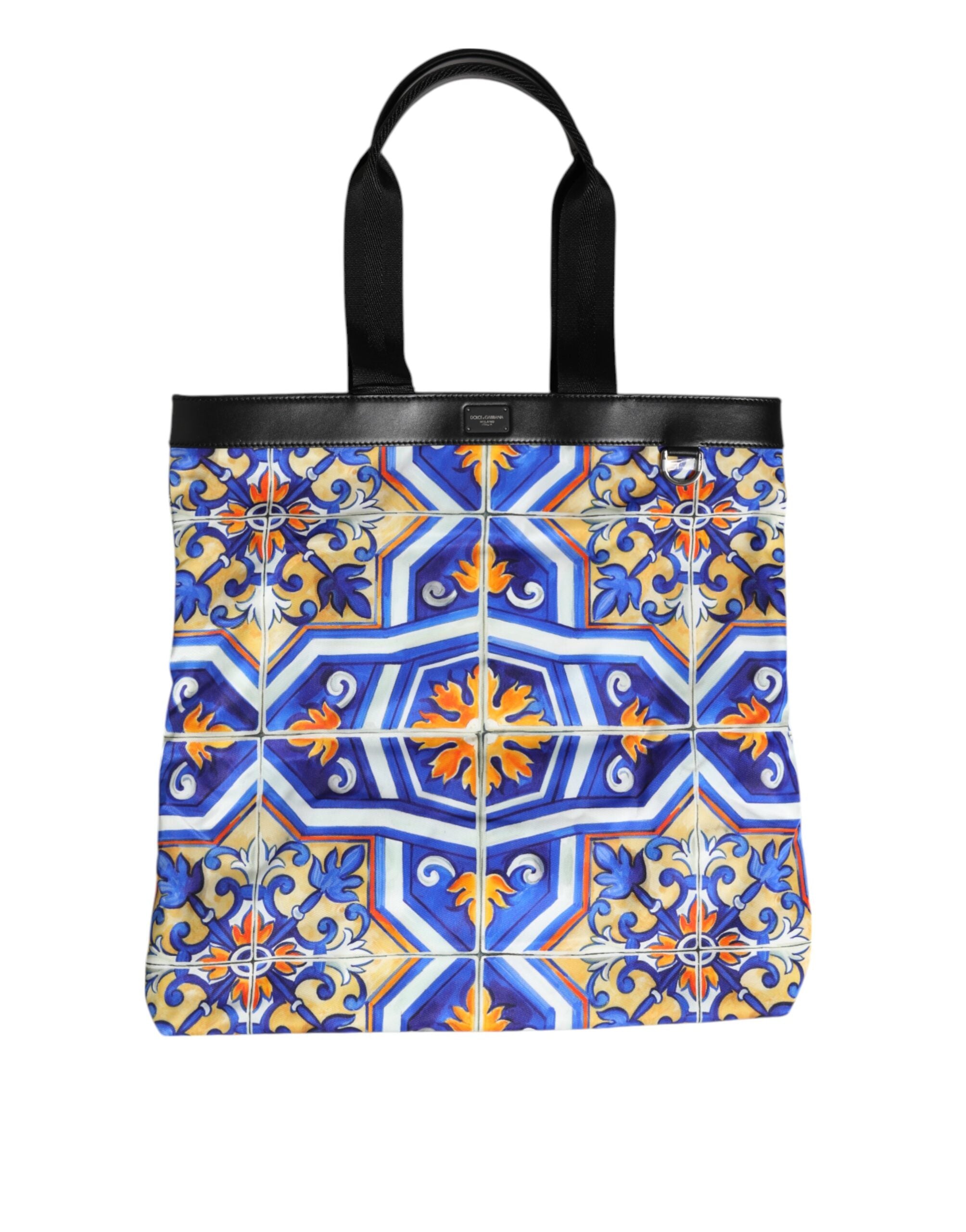Multicolor Maiolica Print Tote Shoulder Strap Bag - ventzia