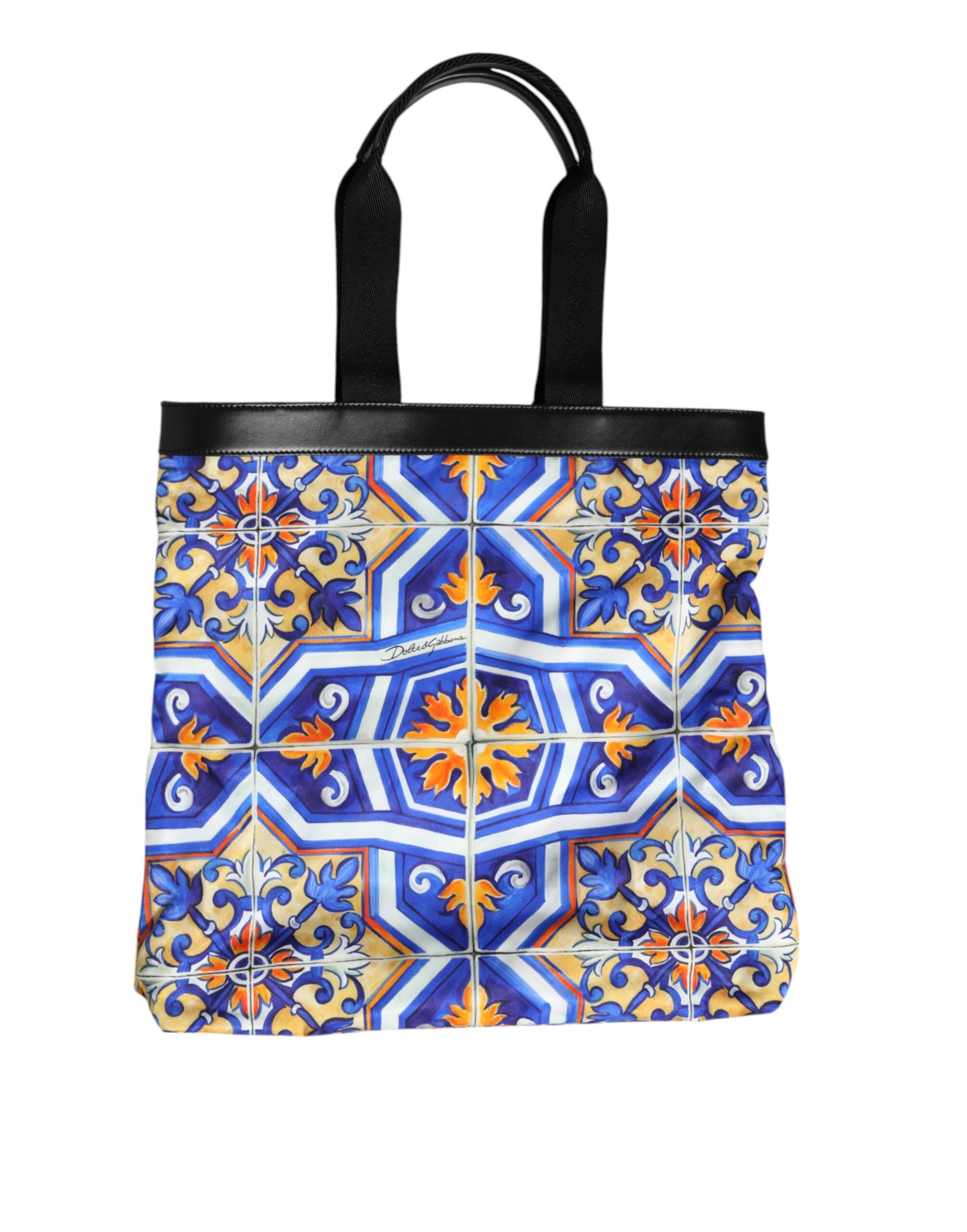 Multicolor Maiolica Print Tote Shoulder Strap Bag - ventzia
