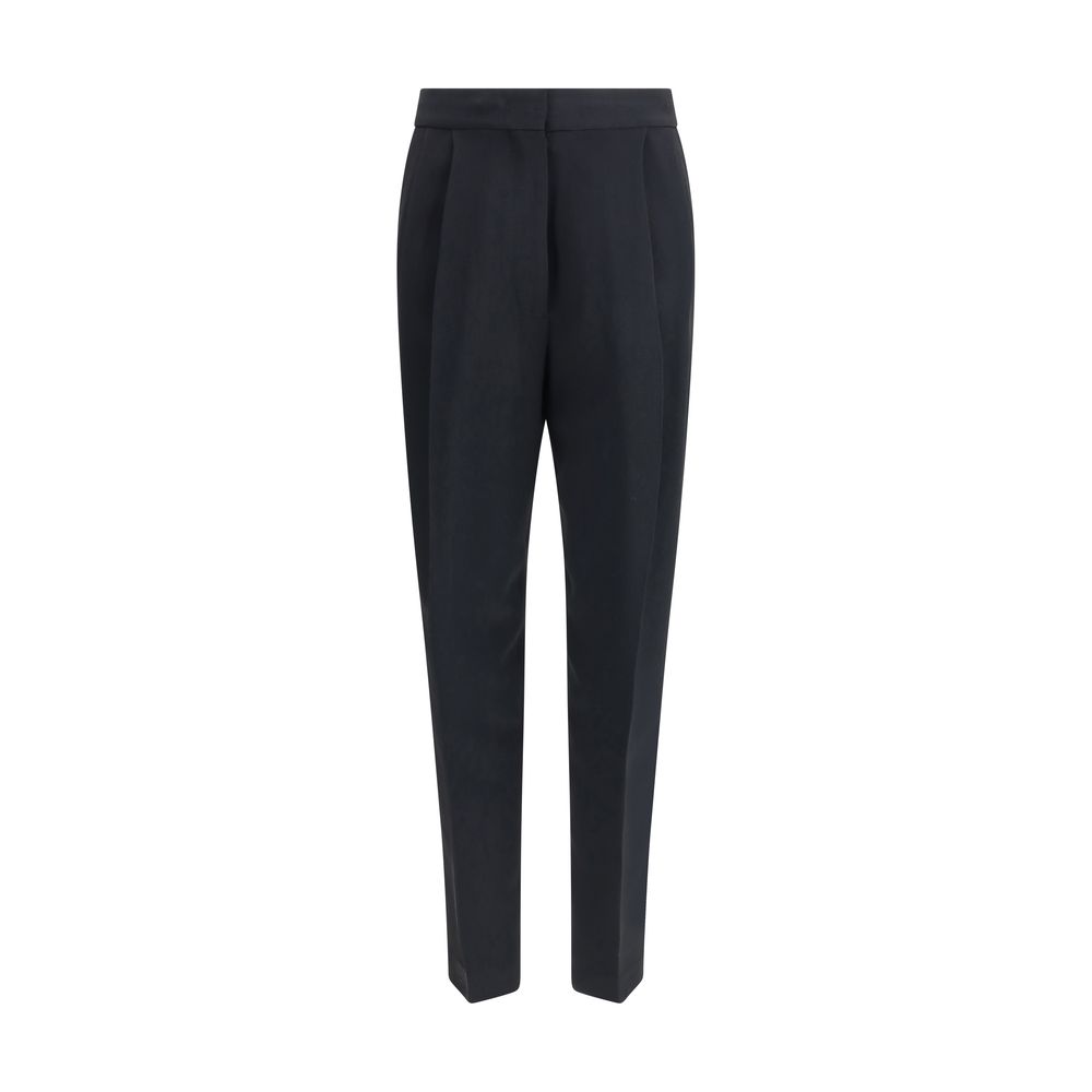 Black Acetate Casual Pants - ventzia