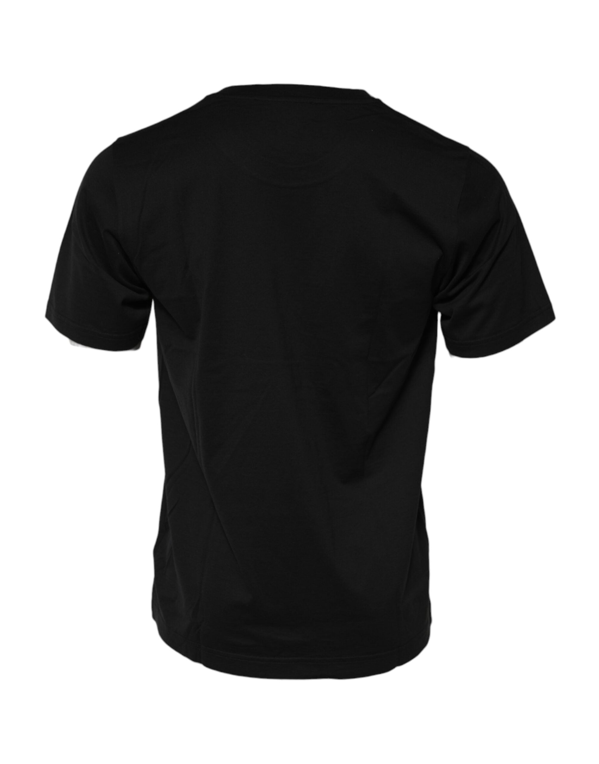 Black DG Royals Cotton Crew Neck T-shirt - ventzia