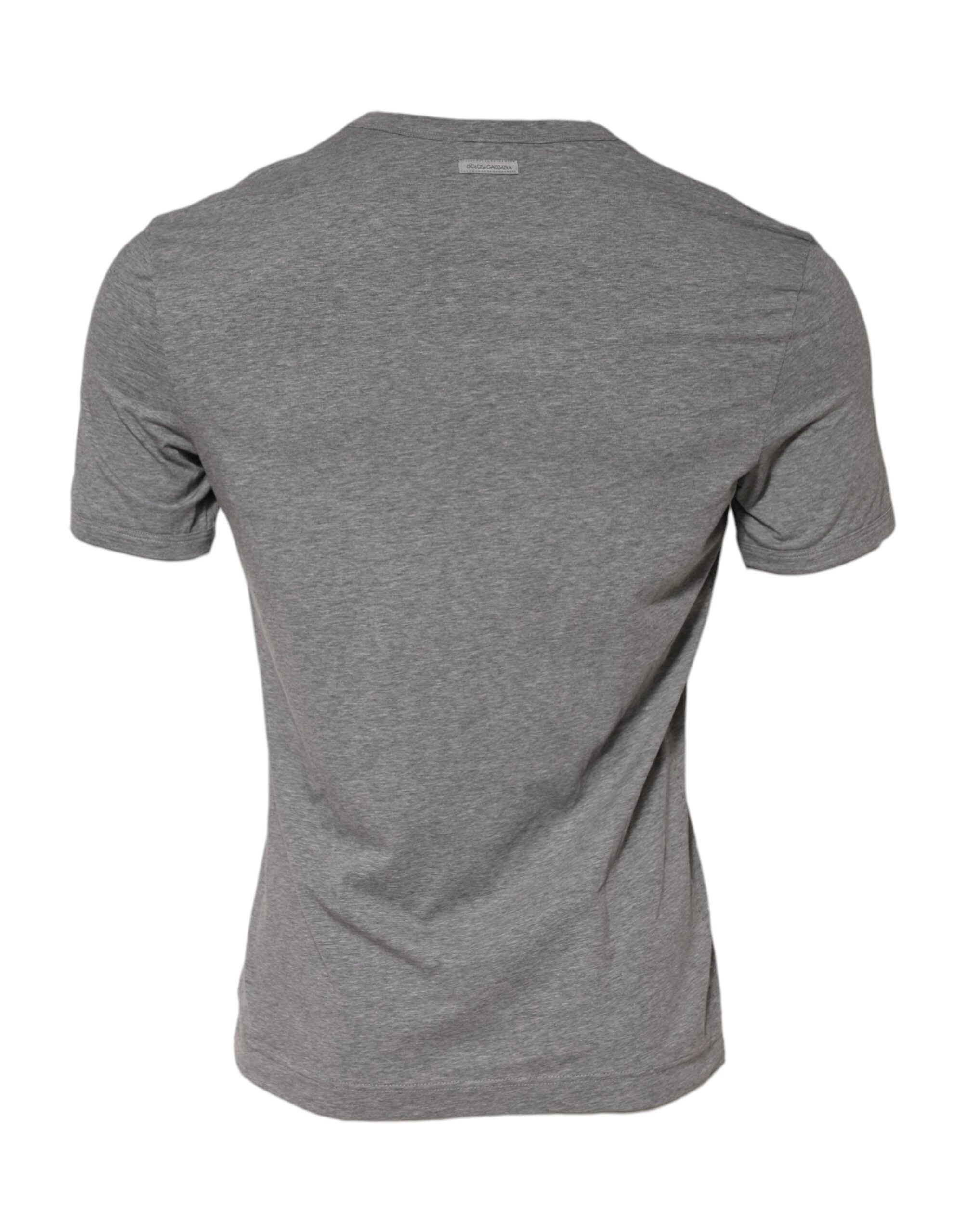 Gray Crew Neck Short Sleeves Underwear T-shirt - ventzia