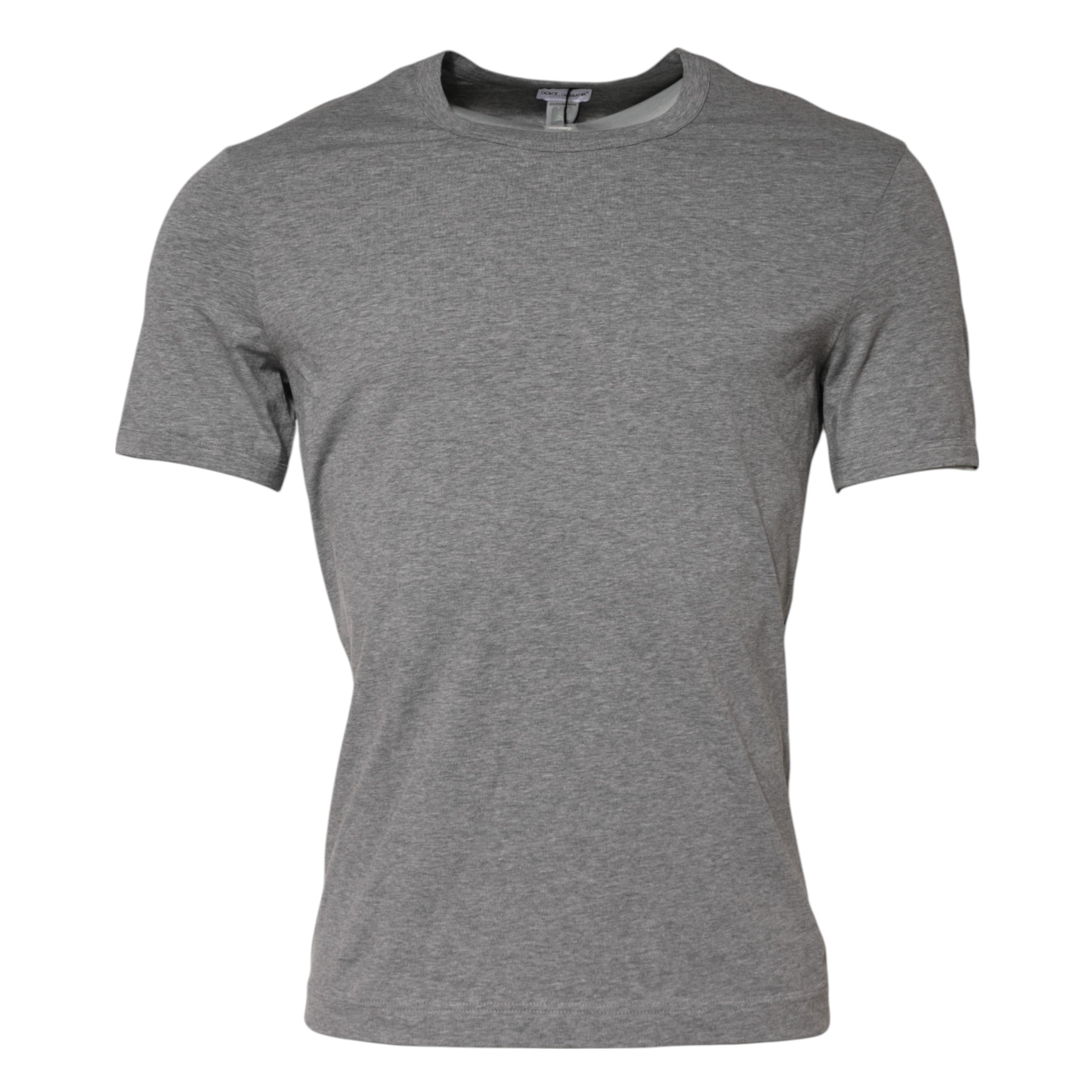 Gray Crew Neck Short Sleeves Underwear T-shirt - ventzia