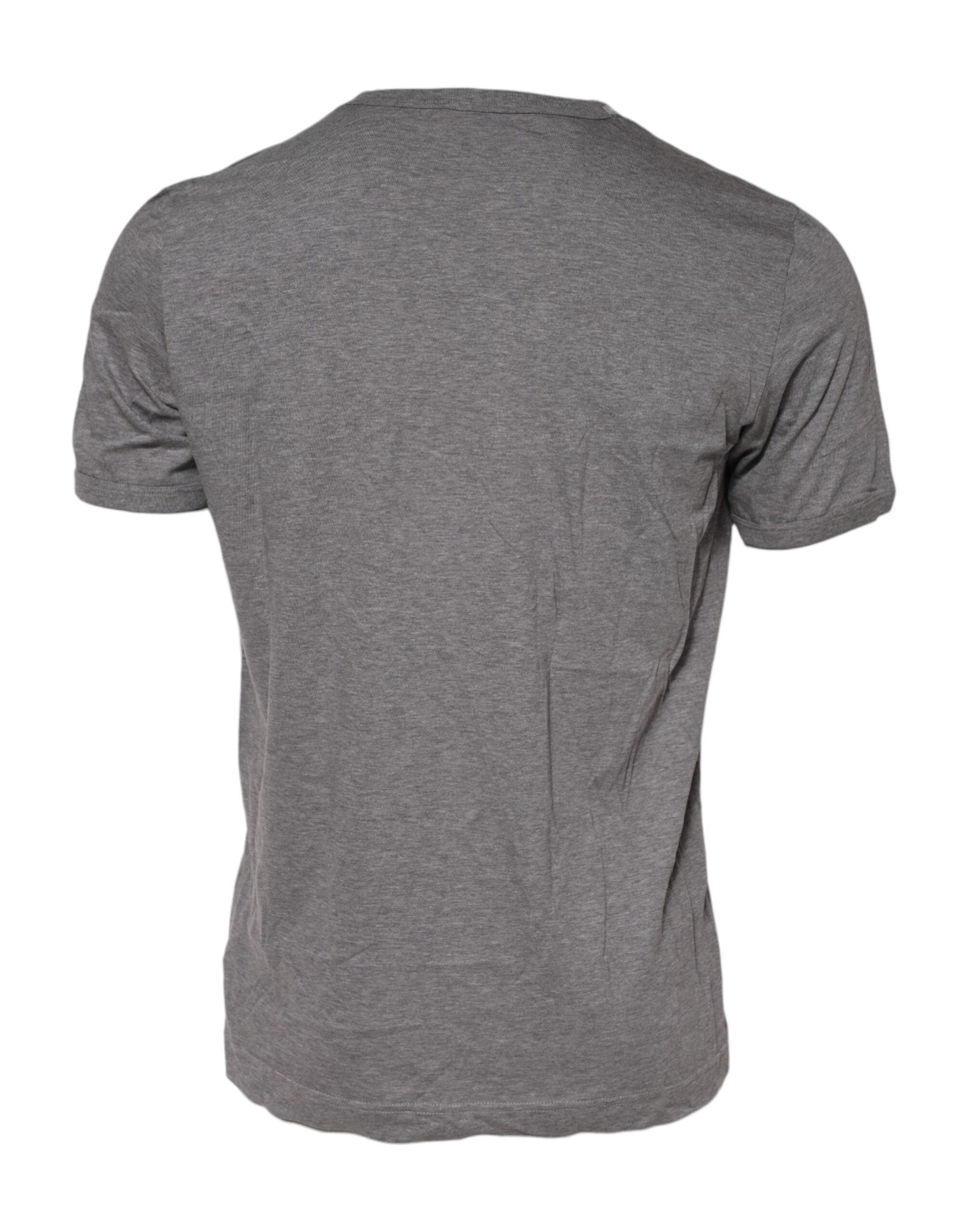 Gray #DGFamily Cotton Crew Neck T-shirt - ventzia