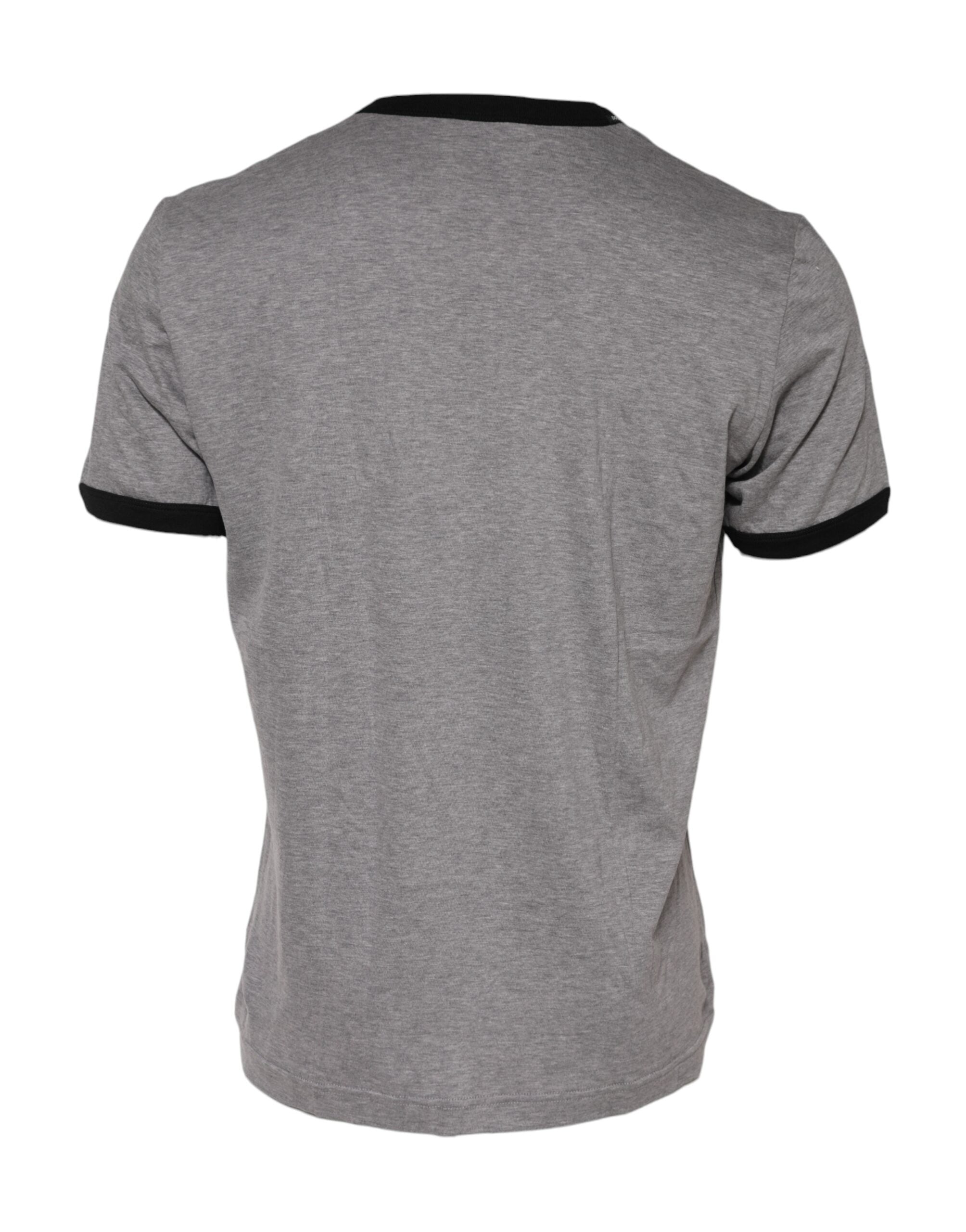 Gray Sacred Heart Cotton Crew Neck T-shirt - ventzia