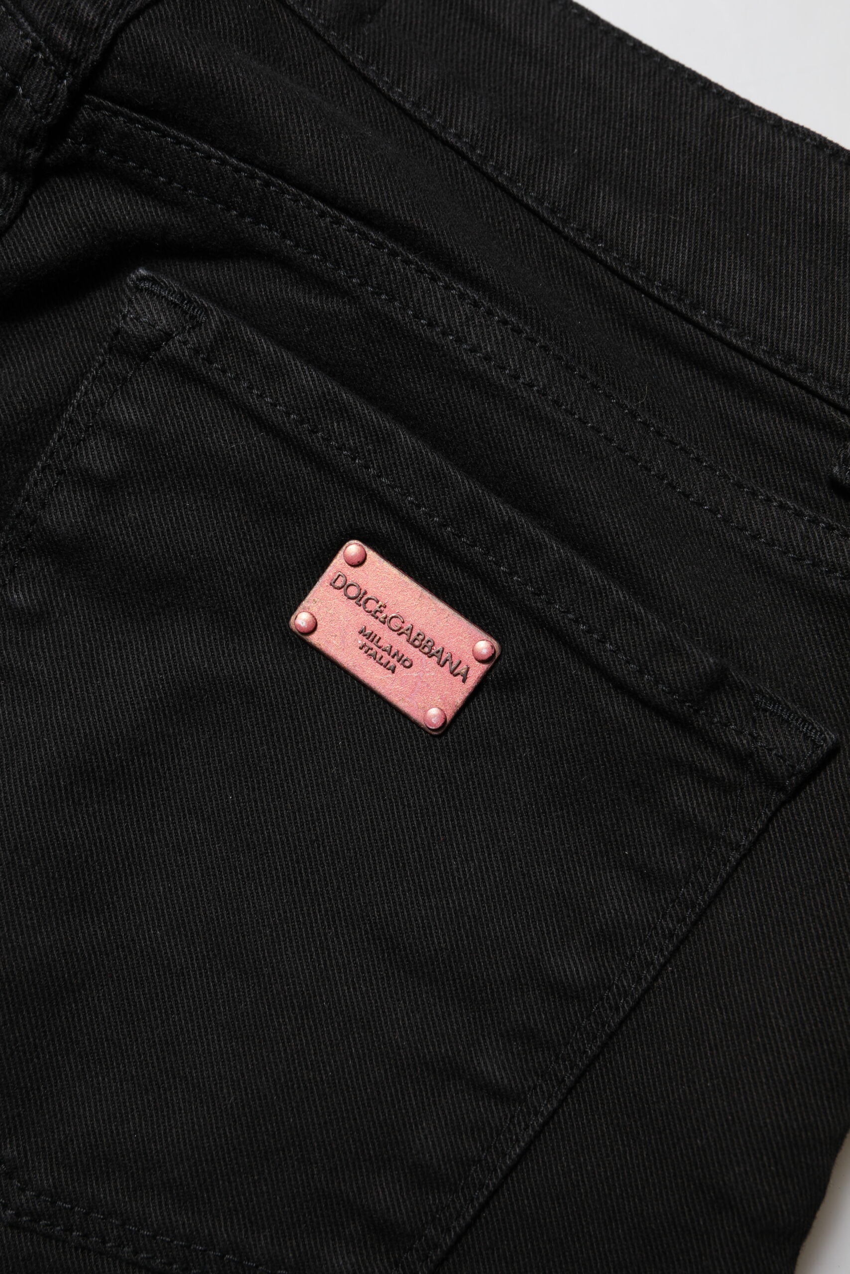 Black Cotton Skinny Mid Waist Denim Jeans - ventzia