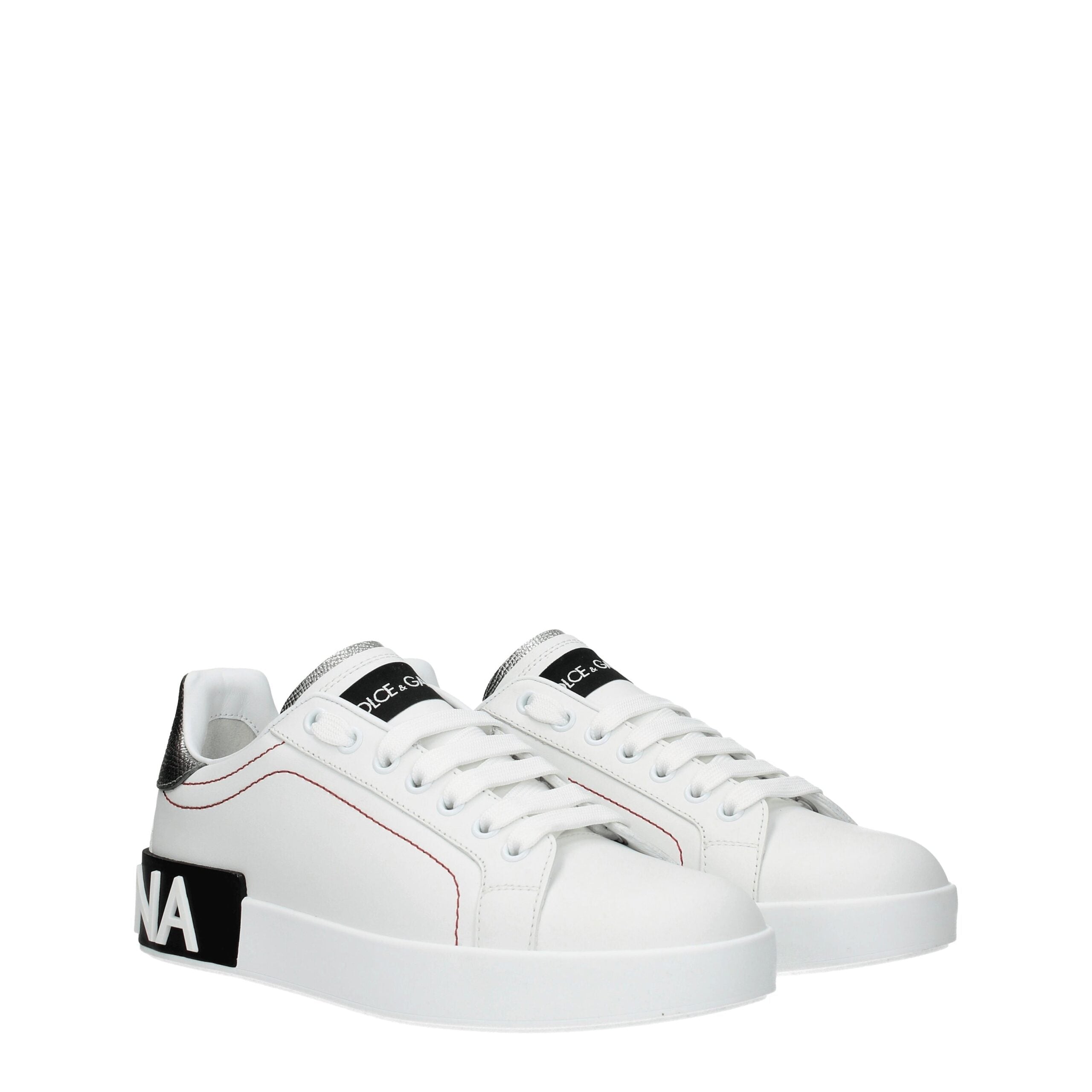 White Leather Low Top Sneakers - ventzia