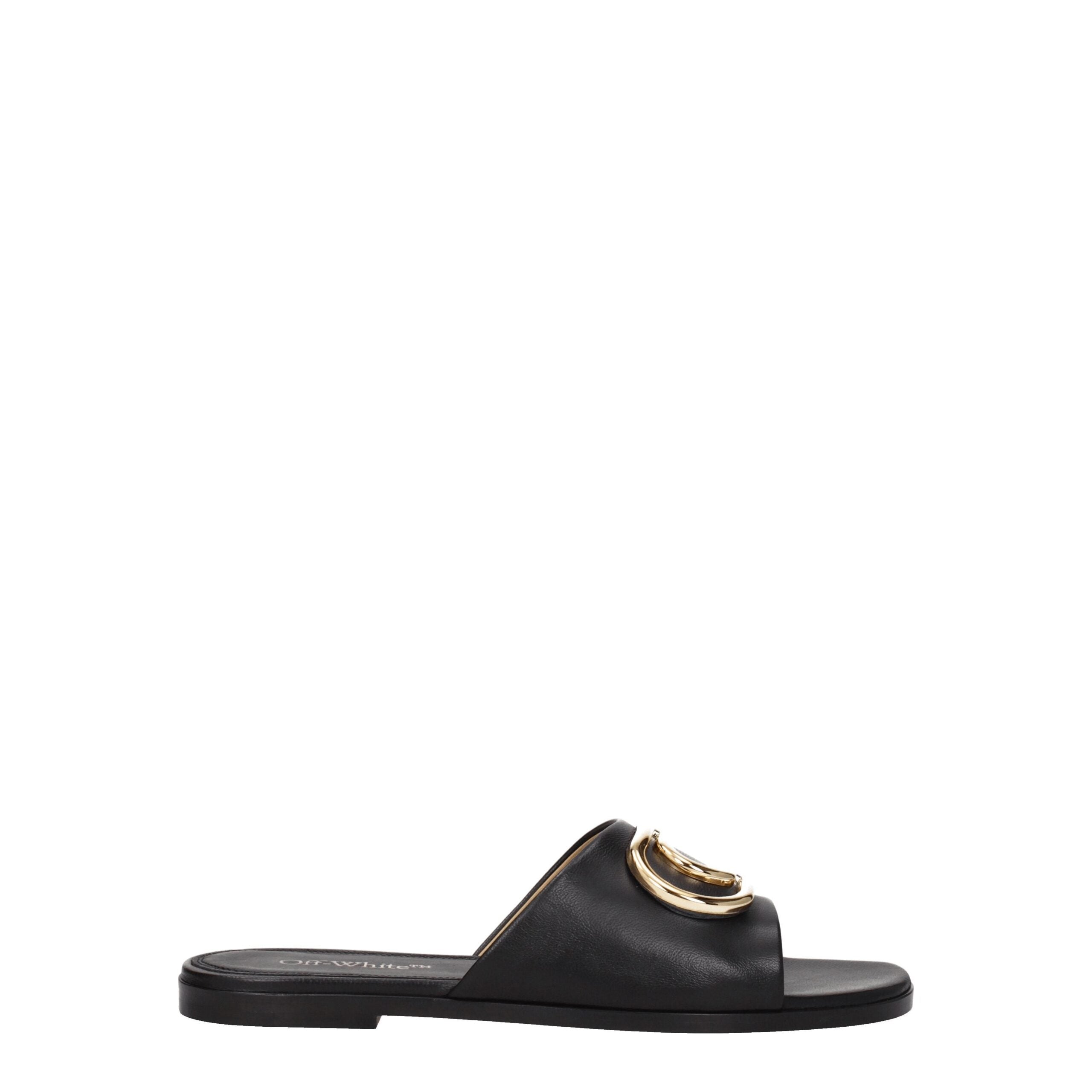 Black Leather Slippers - ventzia