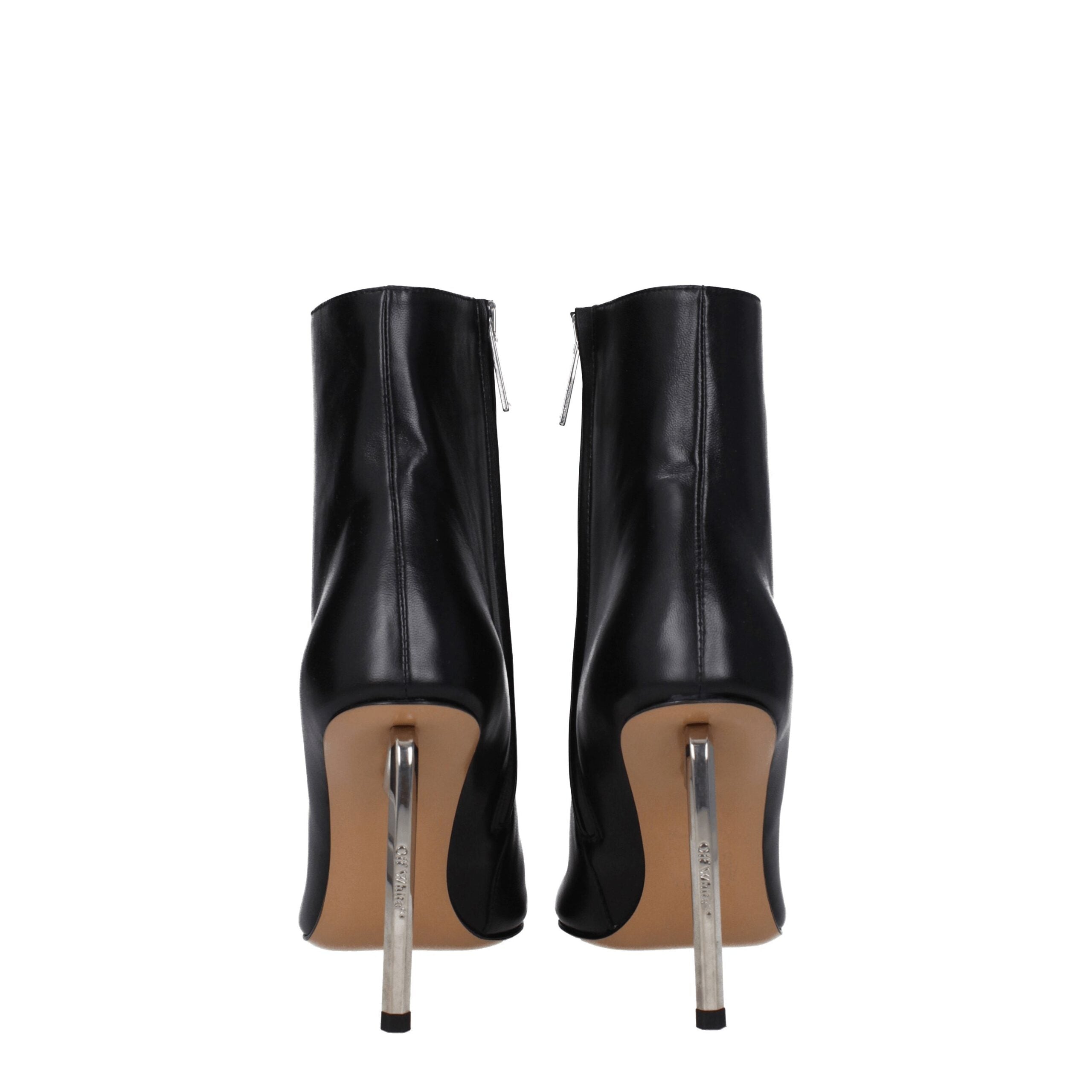 Black Leather Ankle Boots - ventzia