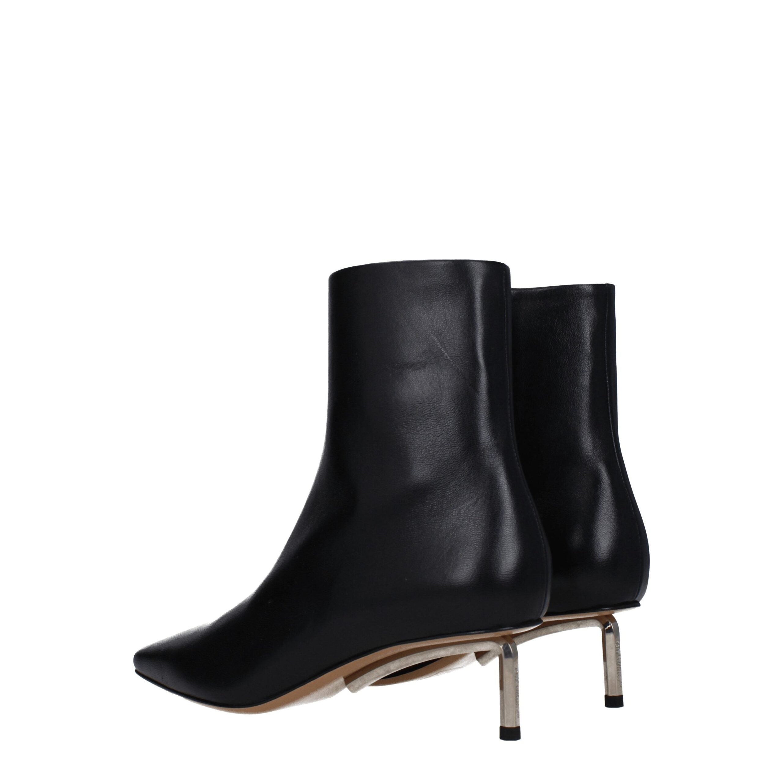 Black Leather Ankle Boots - ventzia