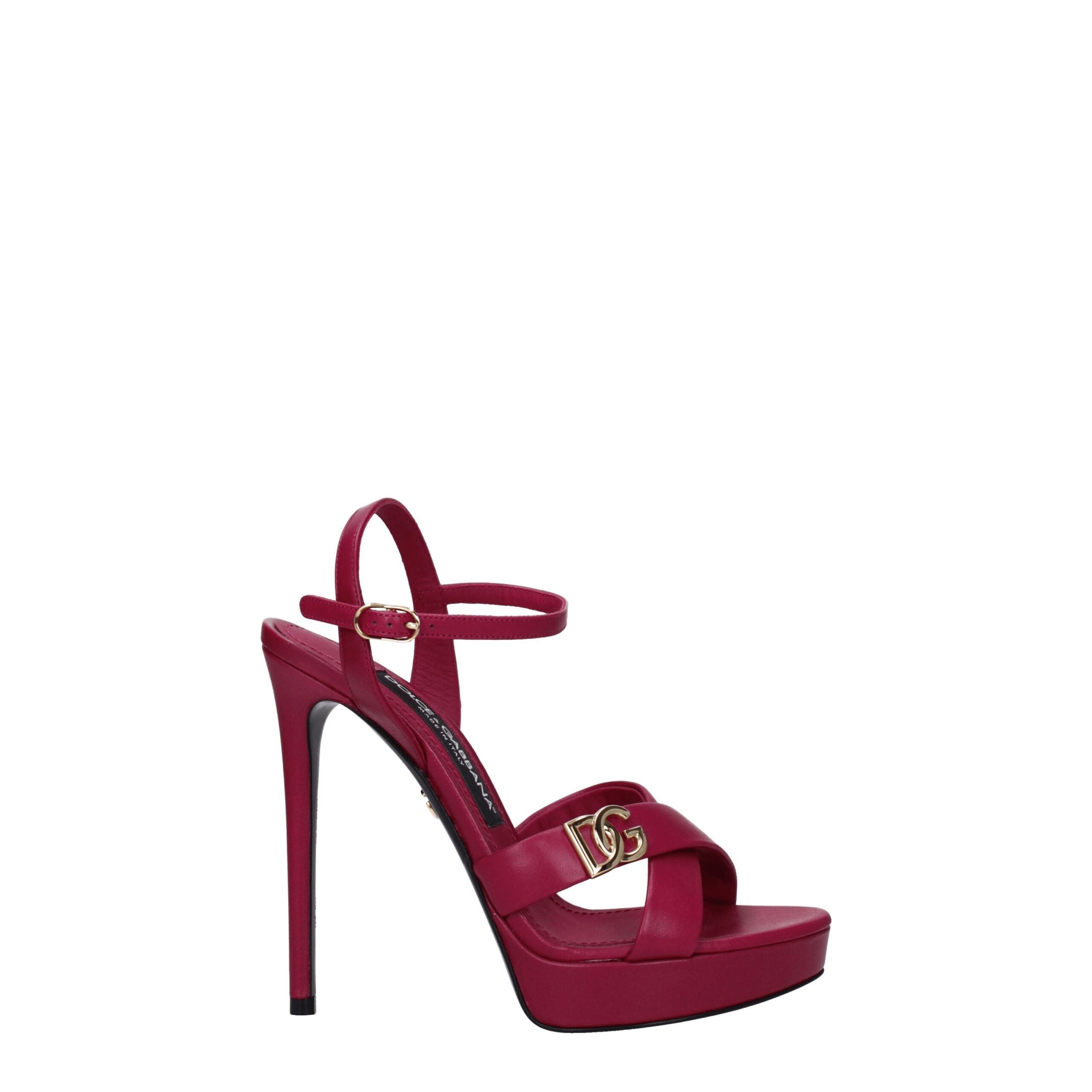 Pink Leather Platform Sandals - ventzia