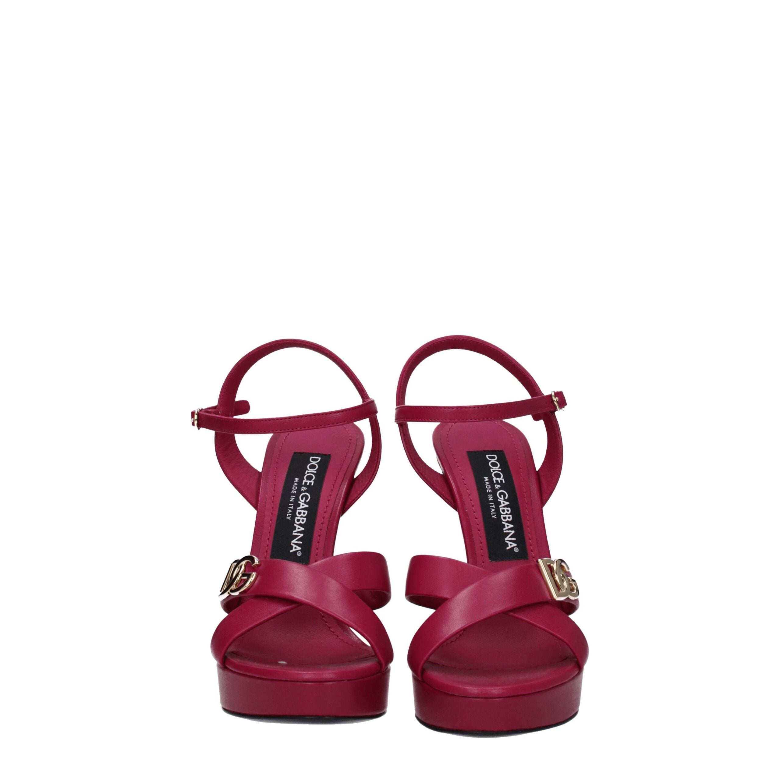 Pink Leather Platform Sandals - ventzia