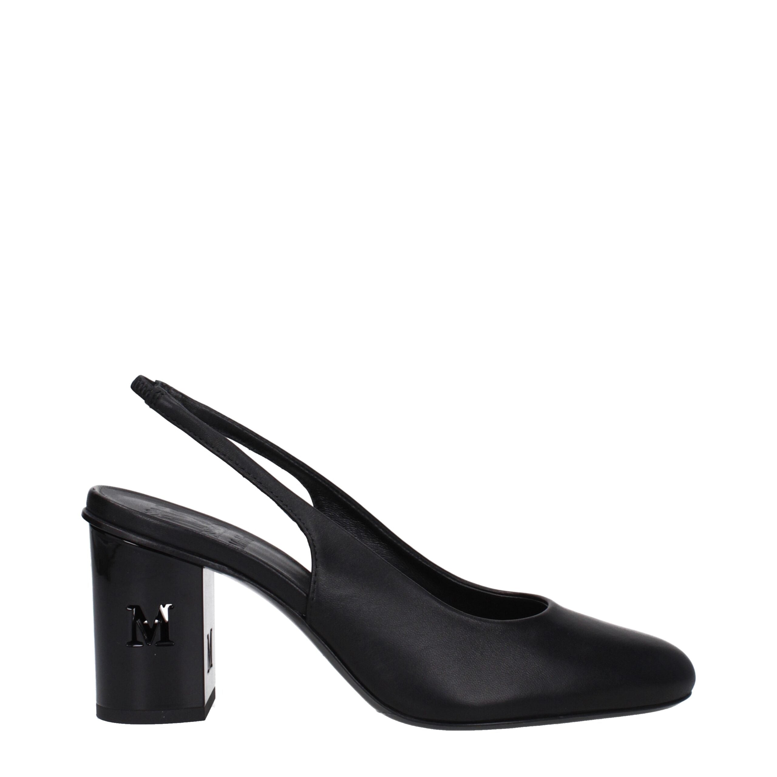 Black Leather High Heel Pumps - ventzia
