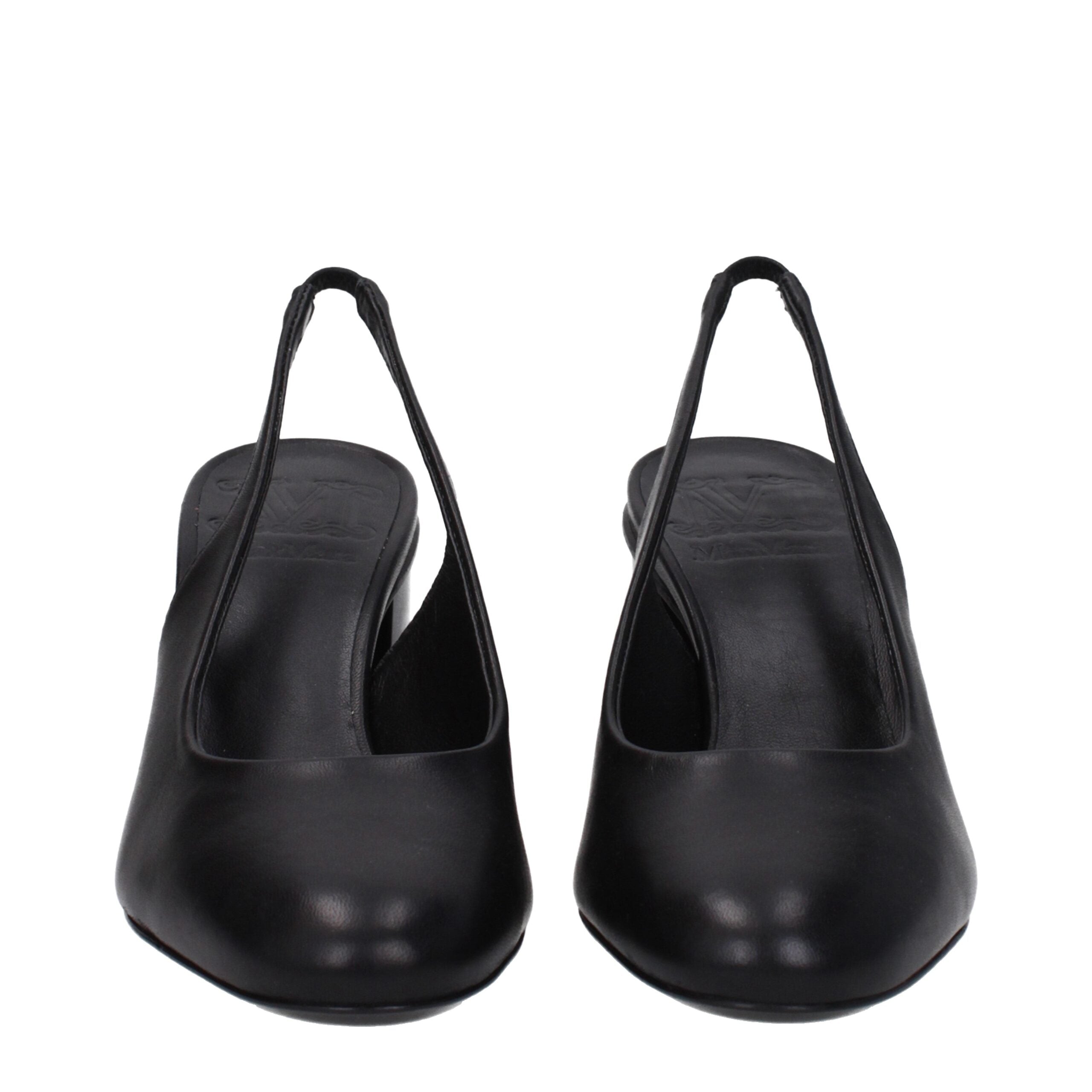 Black Leather High Heel Pumps - ventzia