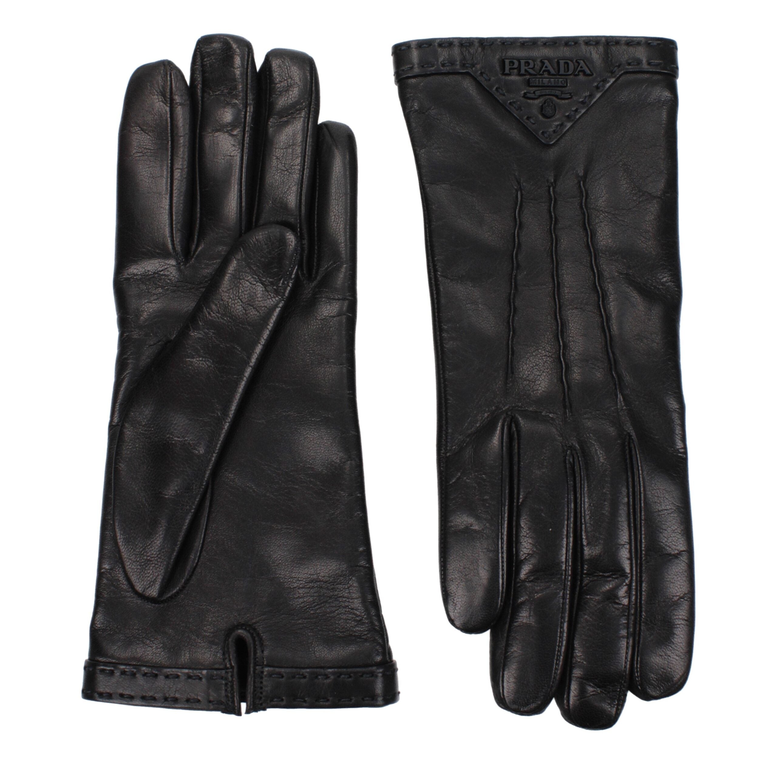 Black Leather Gloves - ventzia