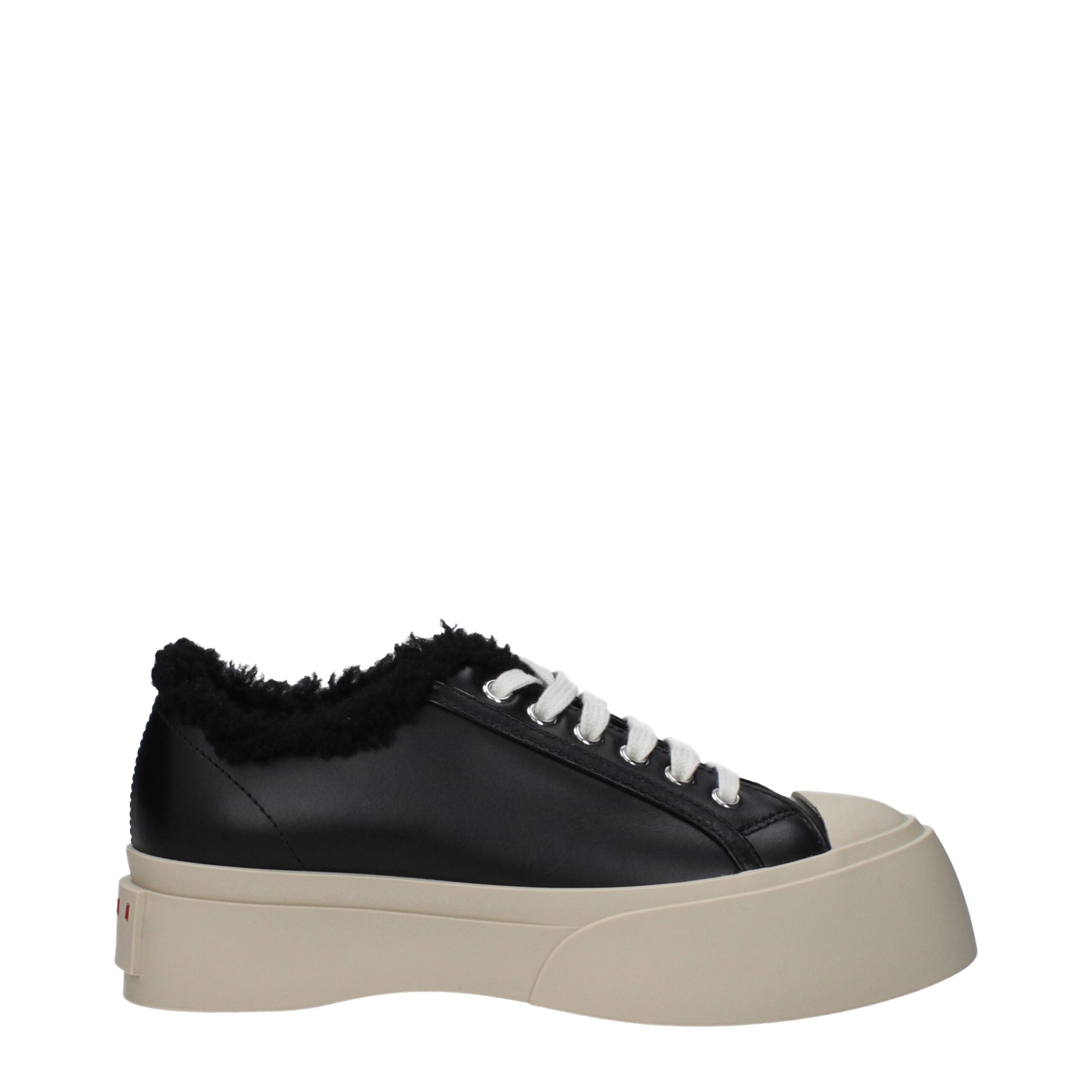 Black Leather Chunky Sneakers - ventzia