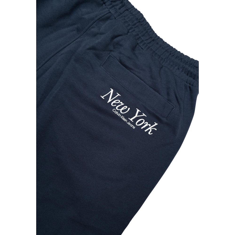 Blue Organic Cotton Joggers Workout Pant - ventzia