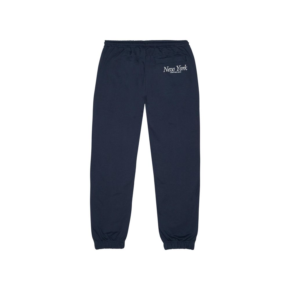 Blue Organic Cotton Joggers Workout Pant - ventzia