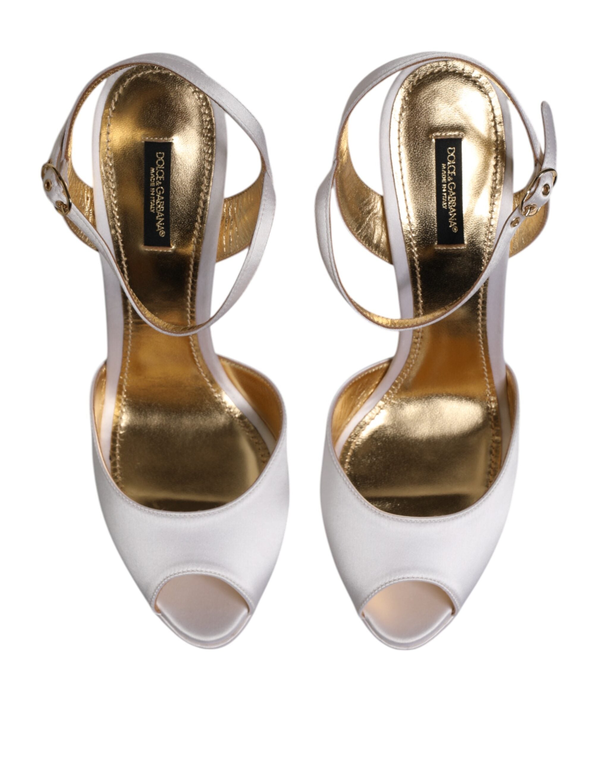 White Satin Platform Heels Sandals Shoes - ventzia