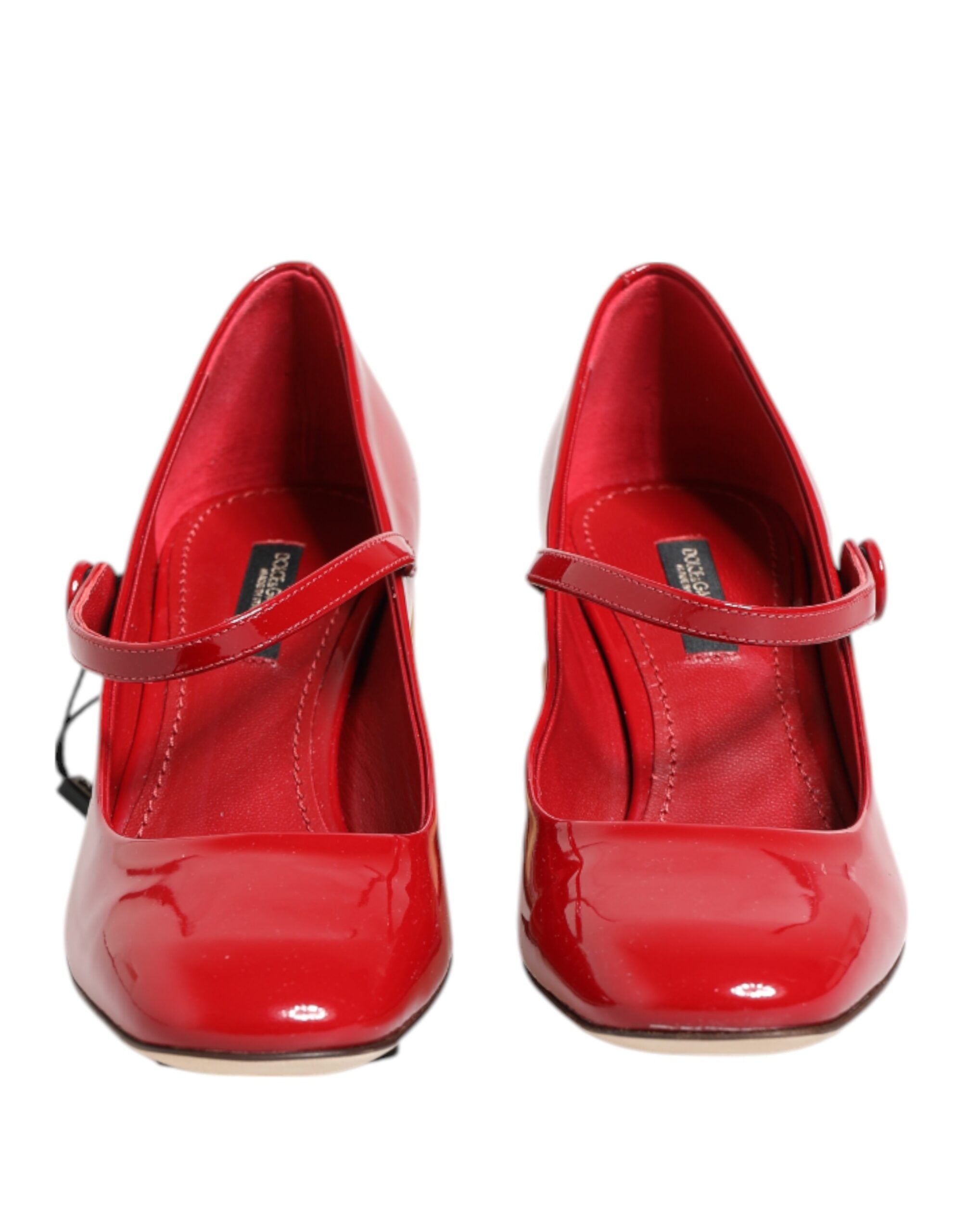 Red Leather DG Logo Heels Sandals Shoes - ventzia