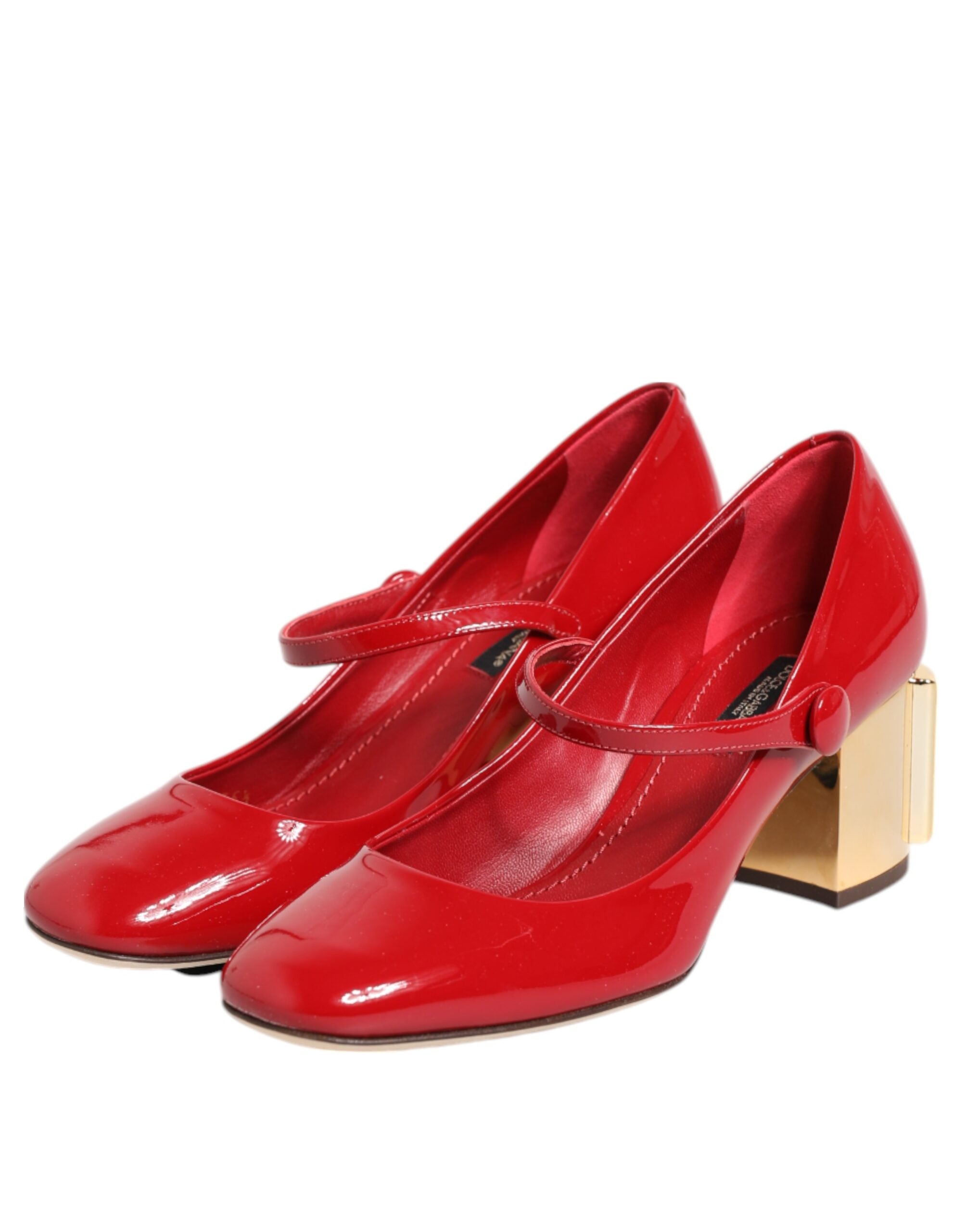 Red Leather DG Logo Heels Sandals Shoes - ventzia