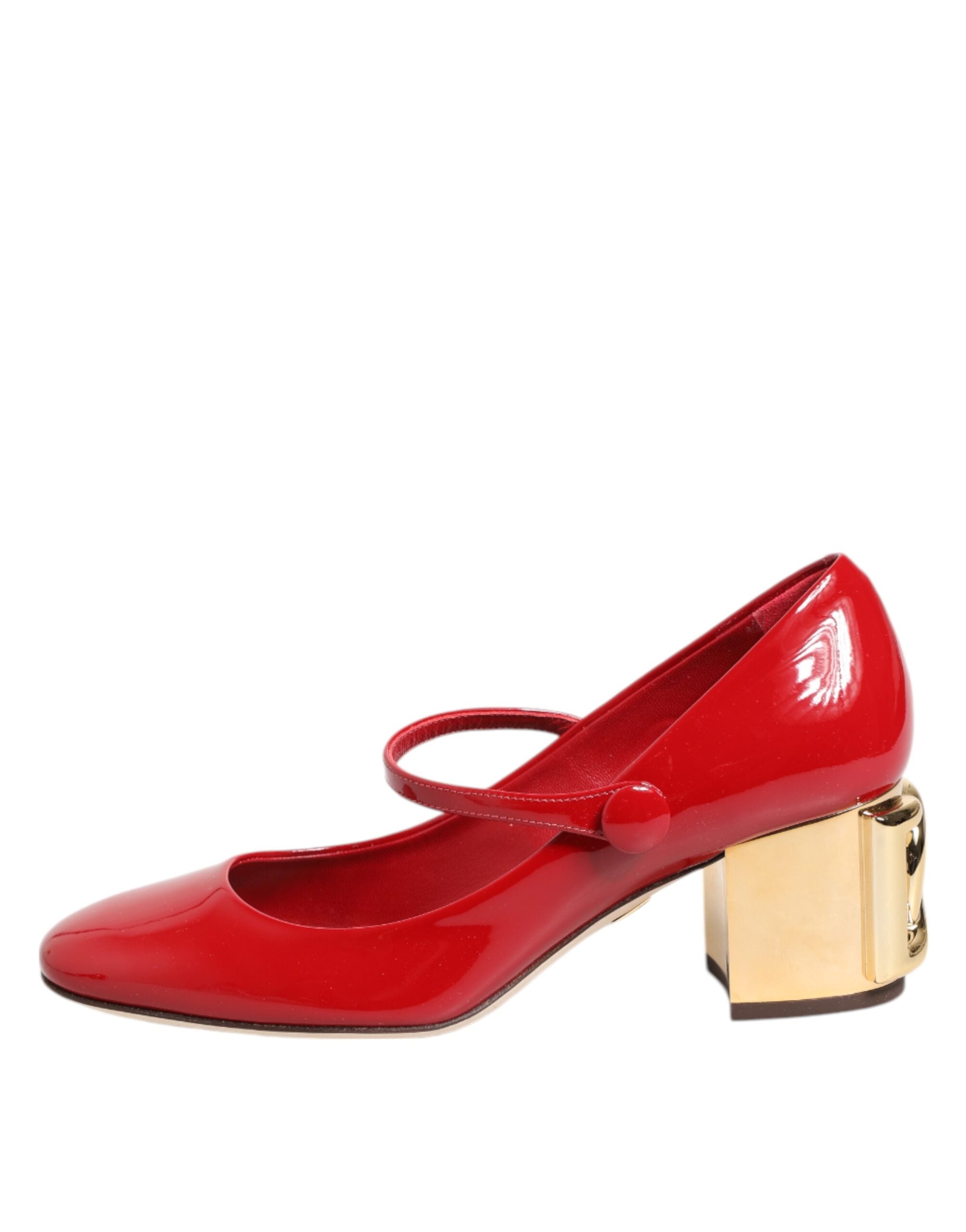 Red Leather DG Logo Heels Sandals Shoes - ventzia