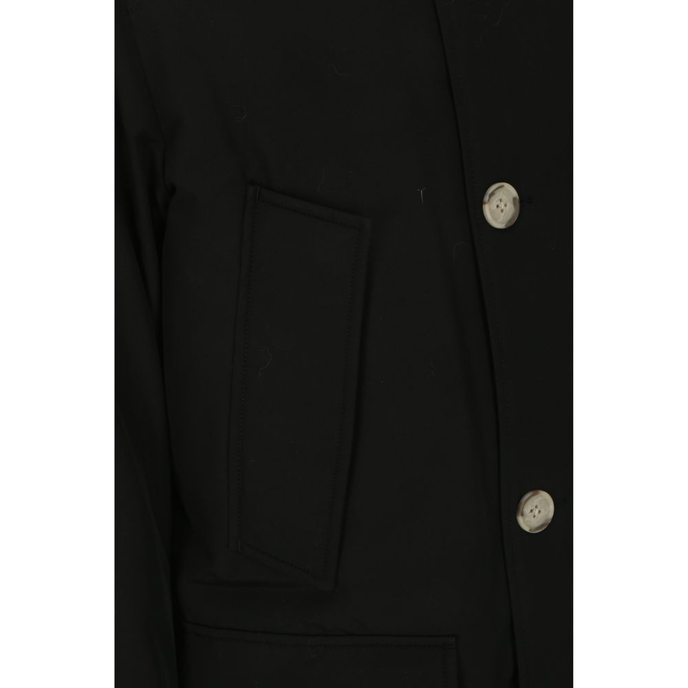 Black Cotton Parka - ventzia