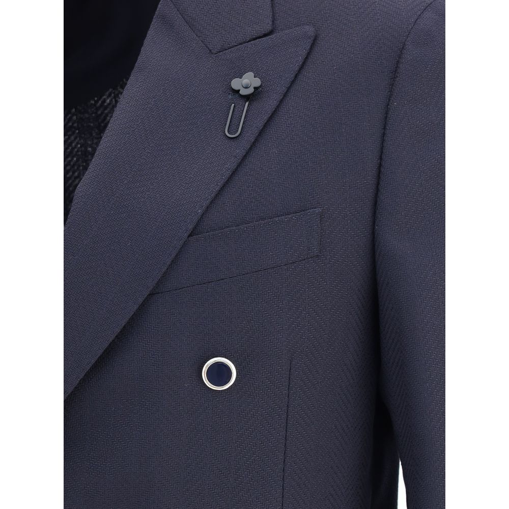 Blue Fleece Wool Blazer - ventzia