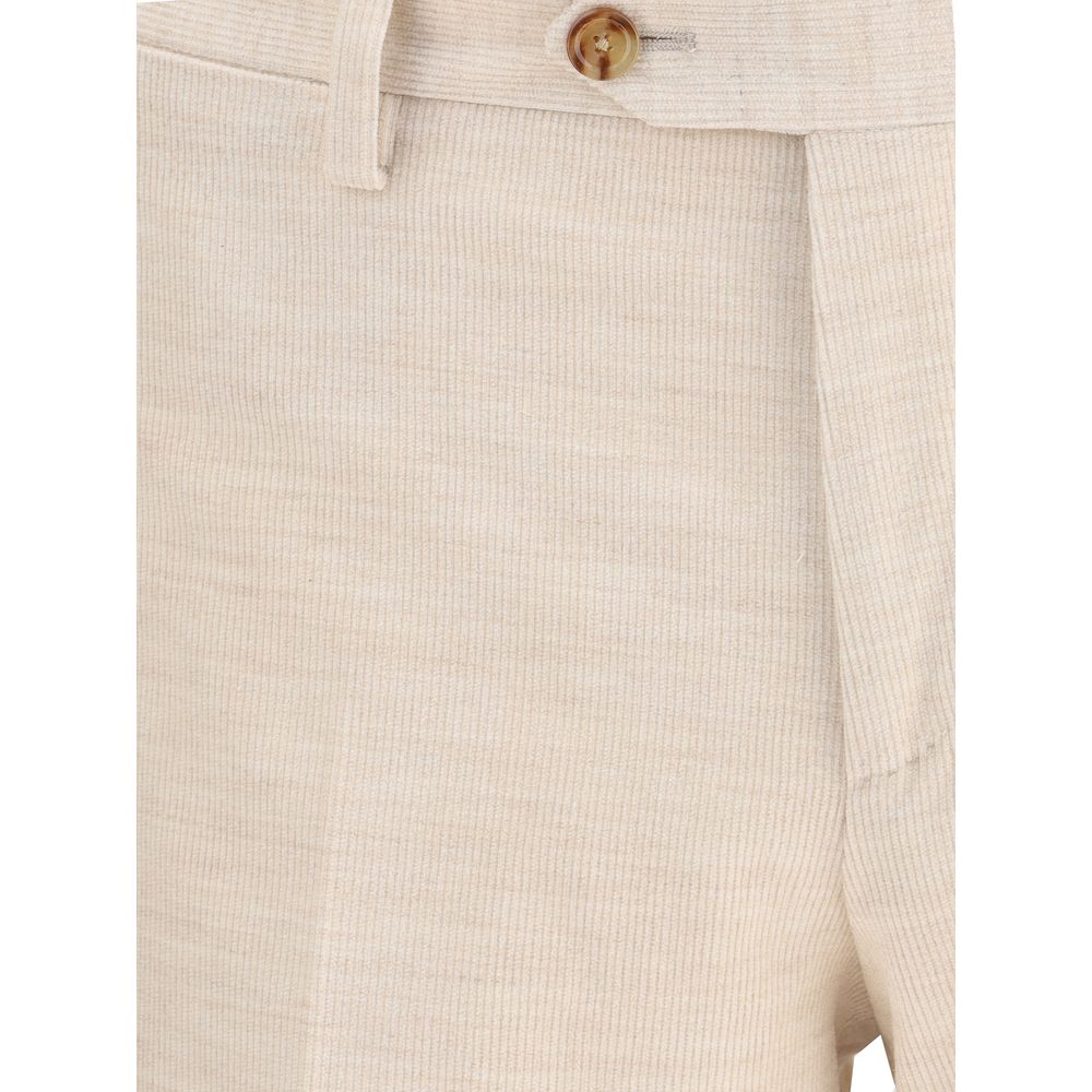Beige Cotton Two-Piece Suit - ventzia
