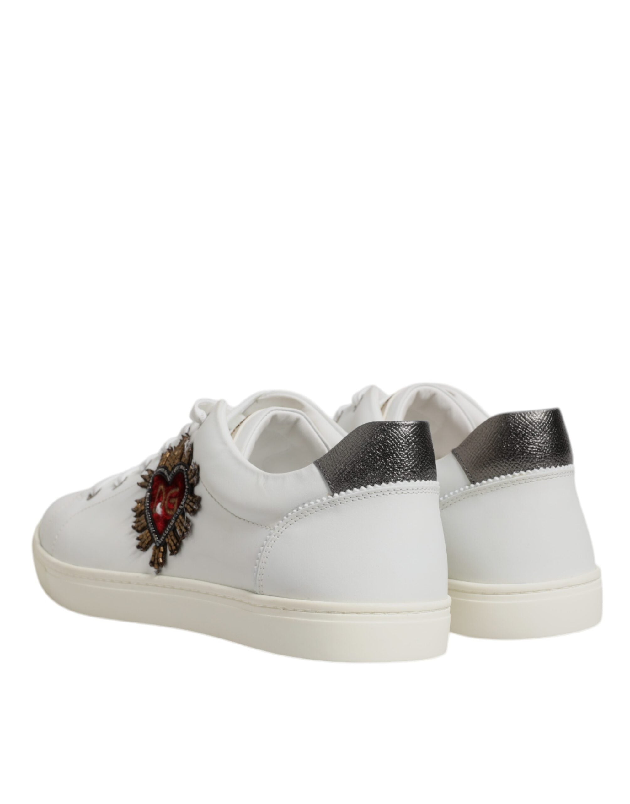 White Sacred Heart Men Low Top Sneakers Shoes - ventzia