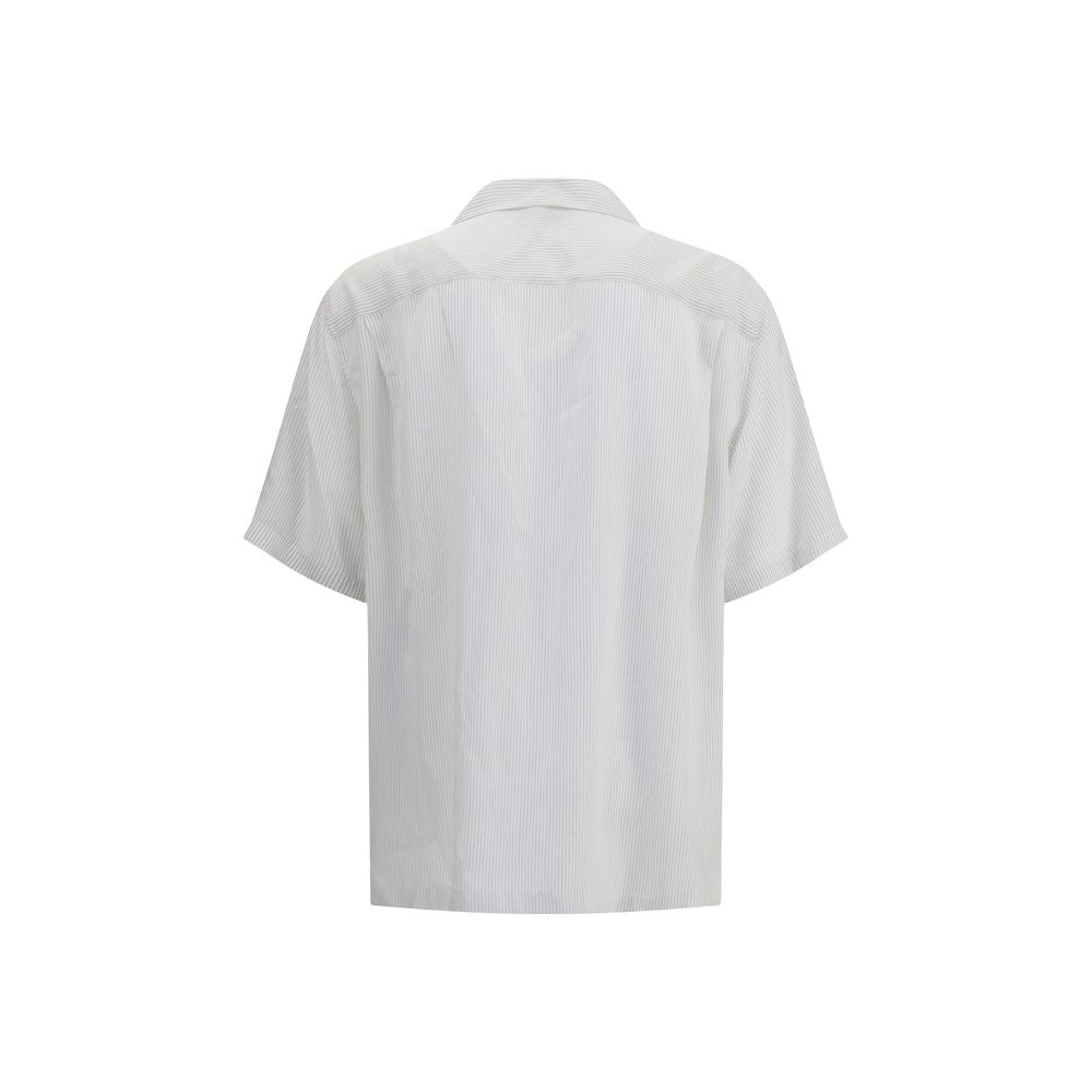 White Viscose Pattern Shirt - ventzia