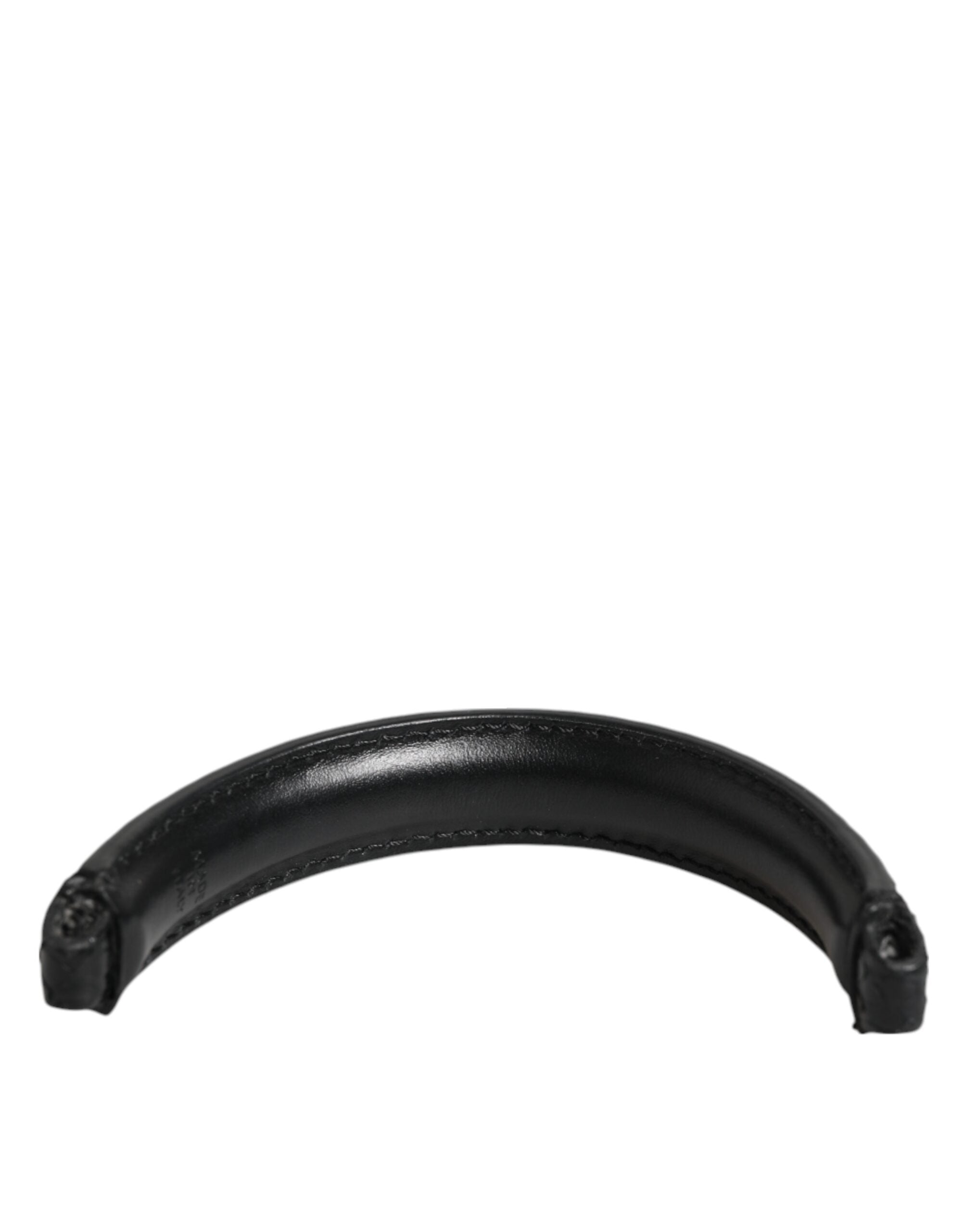 Black Small Ayers Leather Bag Handle Women Shoulder Strap - ventzia