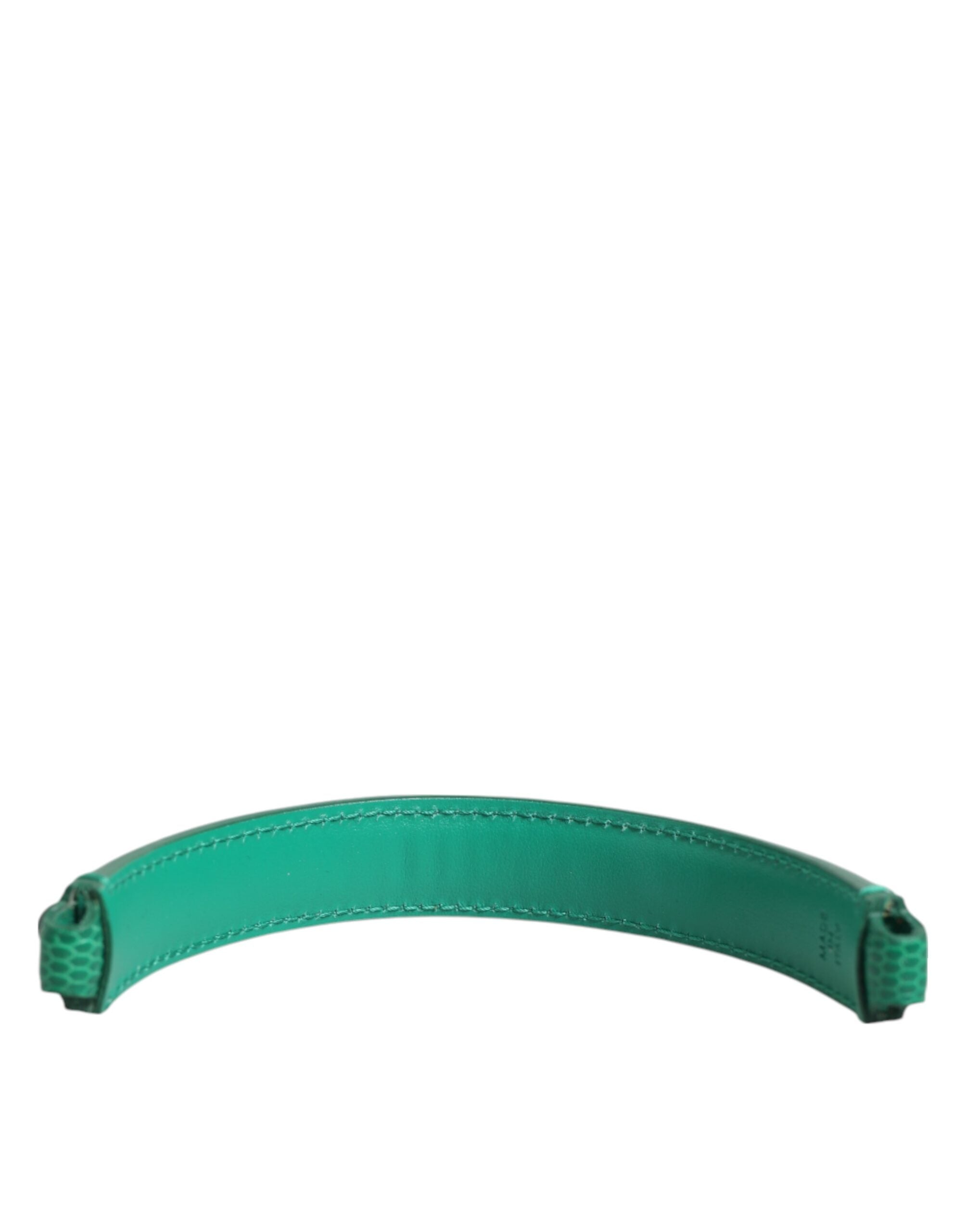 Green Embellished Leather Bag Handle Women Shoulder Strap - ventzia