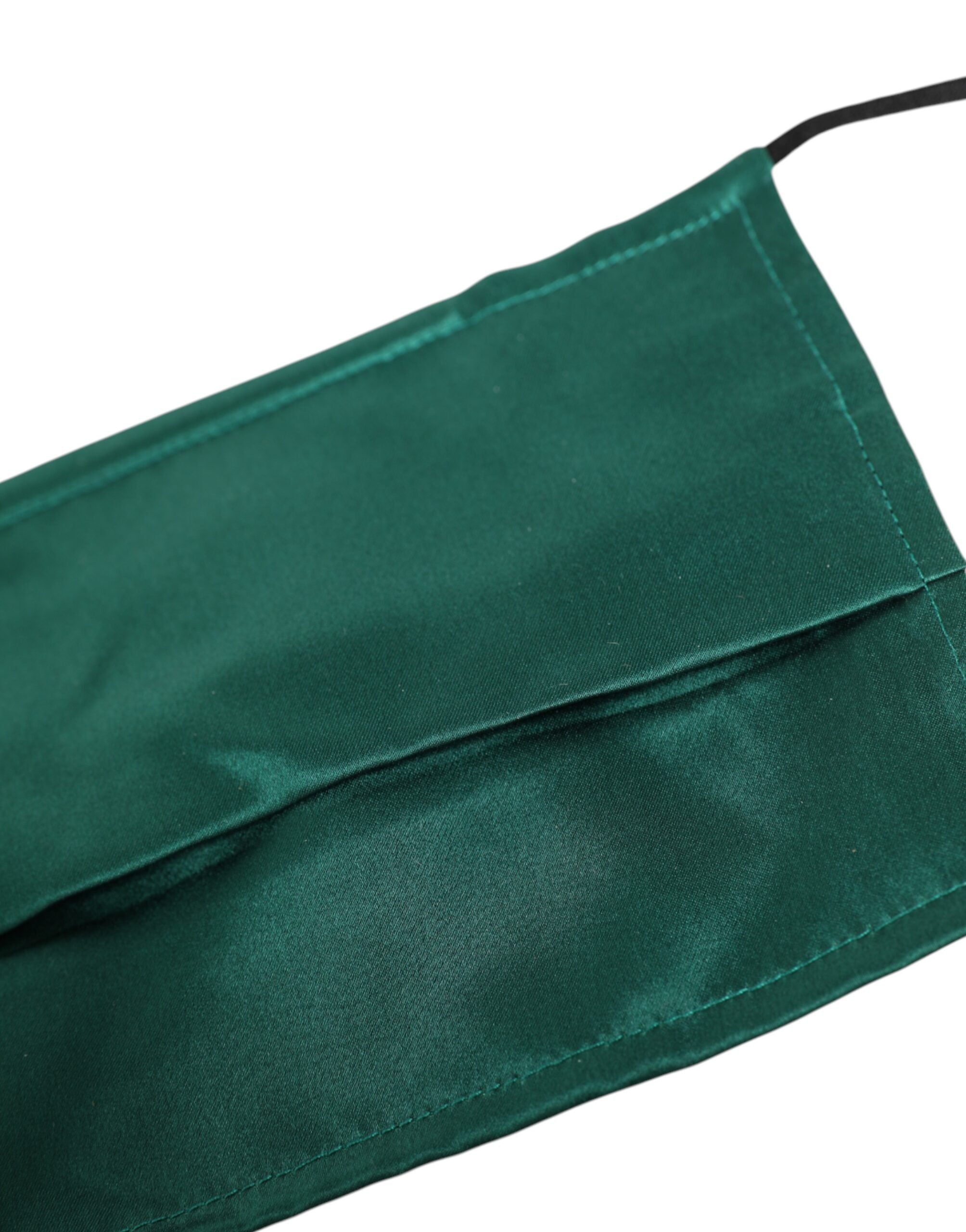 Green Silk Pleated Elastic Ear Strap Face Mask - ventzia