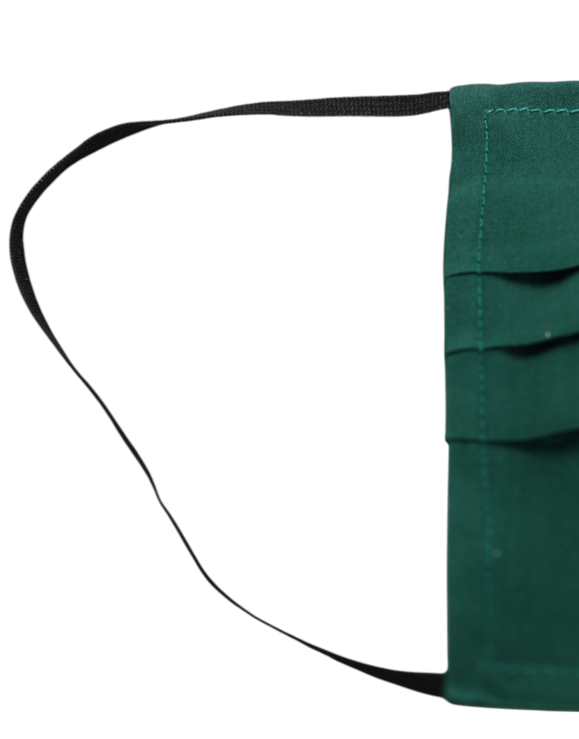 Green Silk Pleated Elastic Ear Strap Face Mask - ventzia