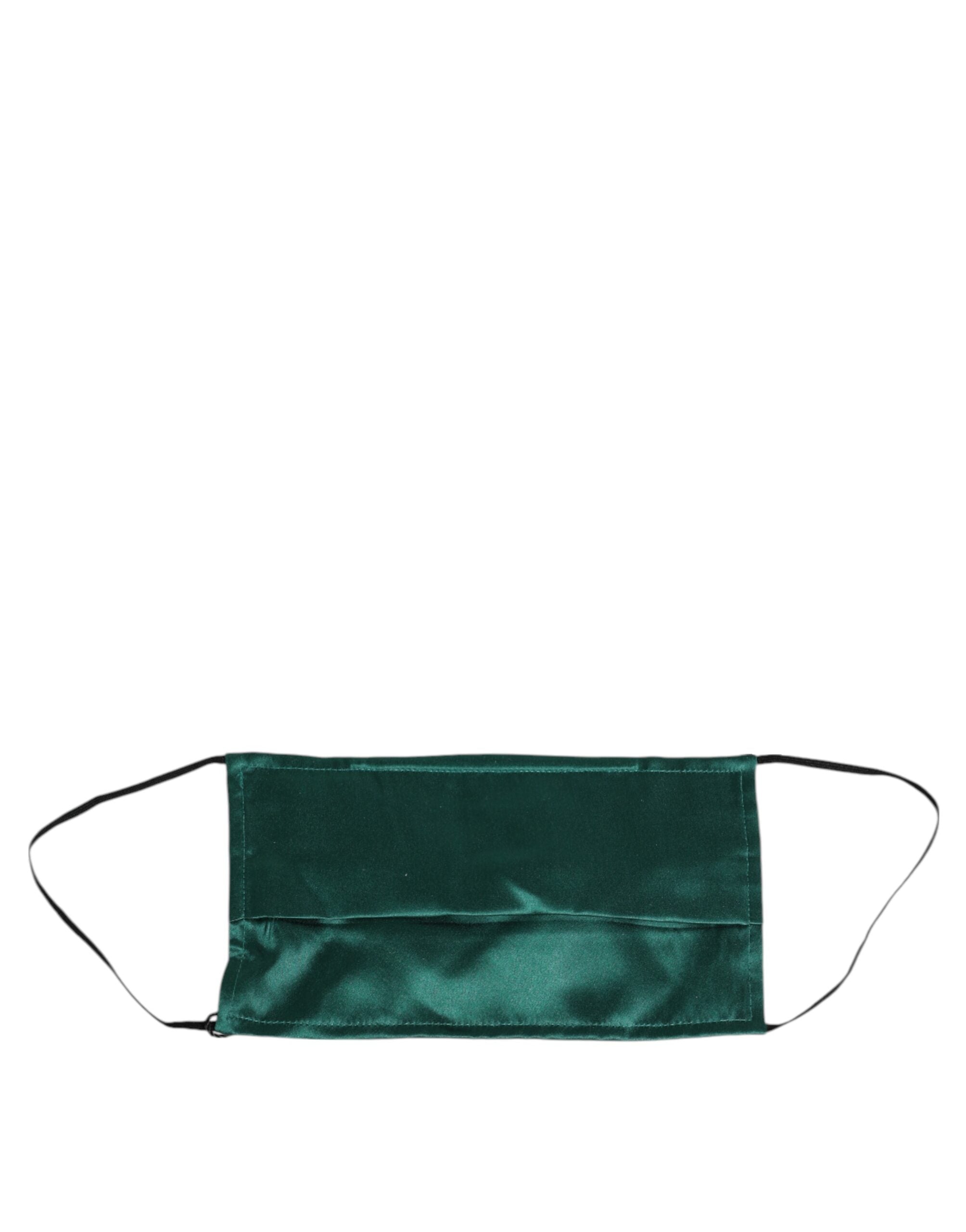 Green Silk Pleated Elastic Ear Strap Face Mask - ventzia
