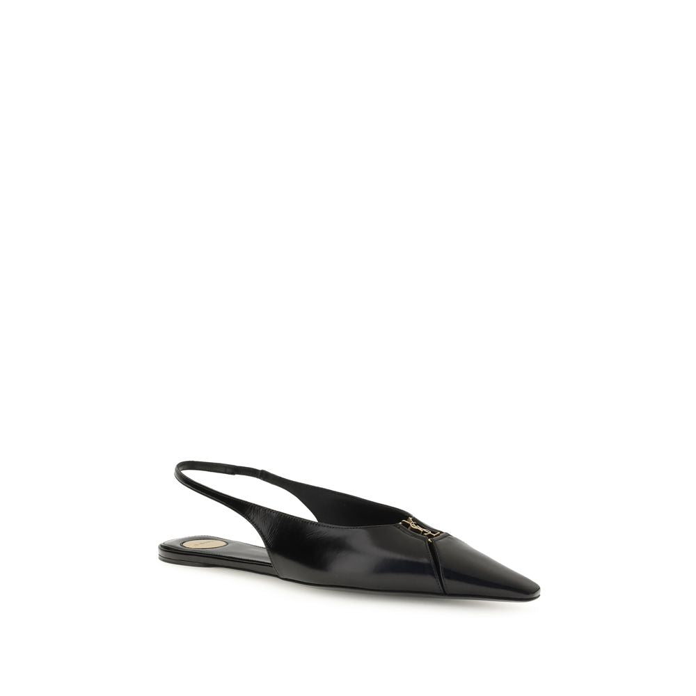Black Calf Leather Bos Taurus Ballet Flats - ventzia