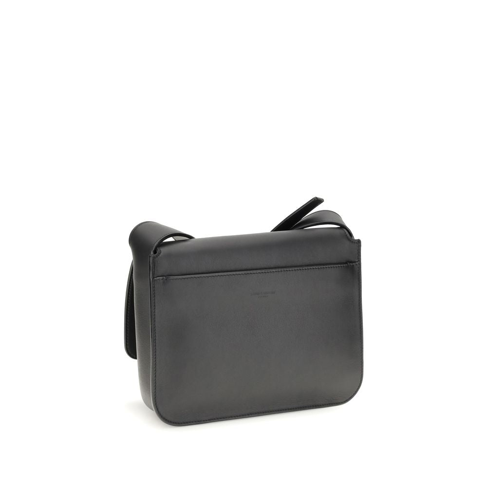 Black Calf Leather Bos Taurus Shoulder Bag - ventzia