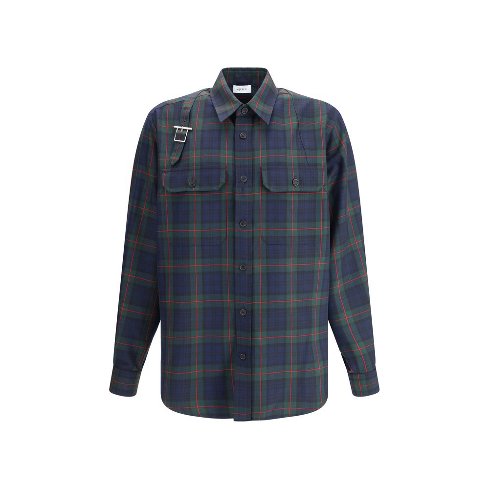 Green Polyester Pattern Shirt - ventzia