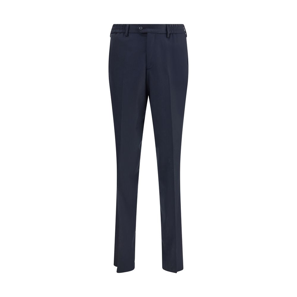Blue Fleece Wool Chino Pants - ventzia