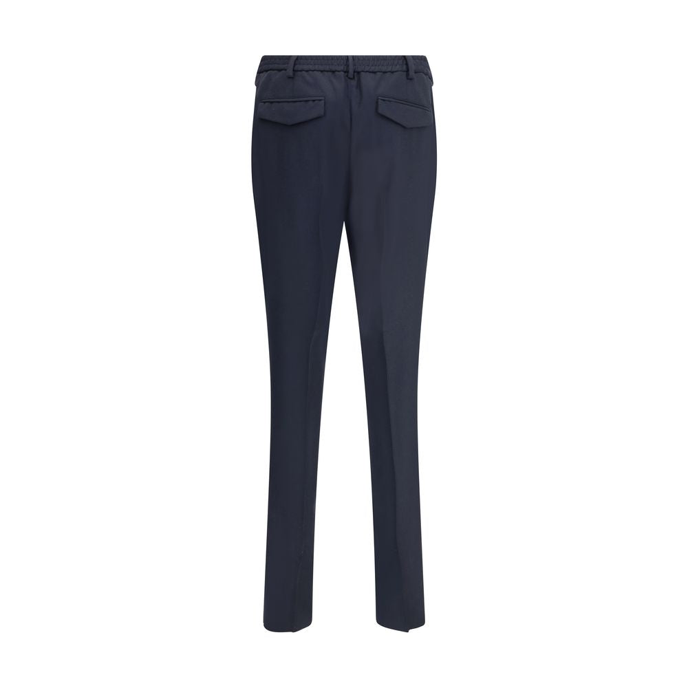 Blue Fleece Wool Chino Pants - ventzia