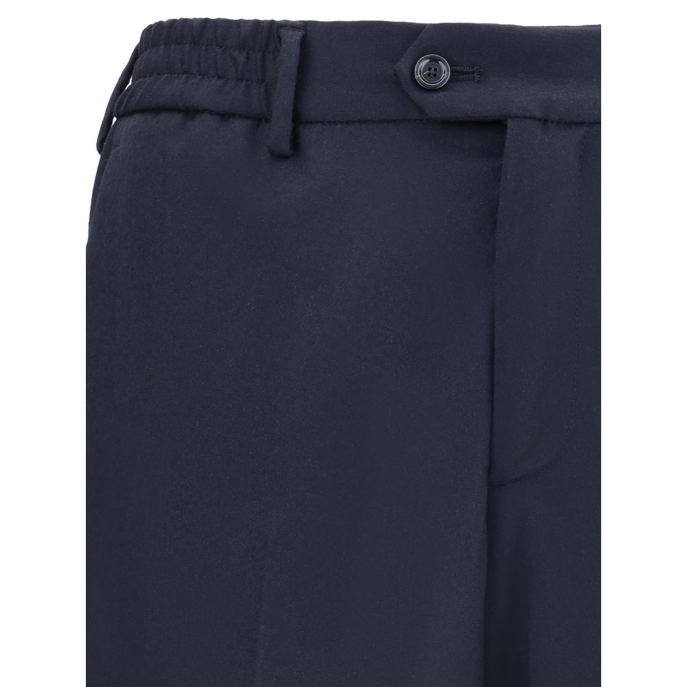 Blue Fleece Wool Chino Pants - ventzia